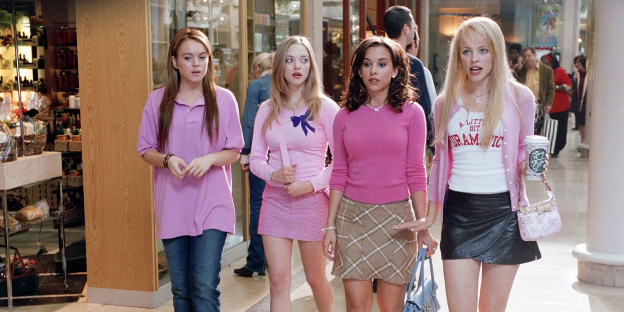 Lacey Chabert, Lindsay Lohan, Rachel McAdams, and Amanda Seyfried in Mean Girls