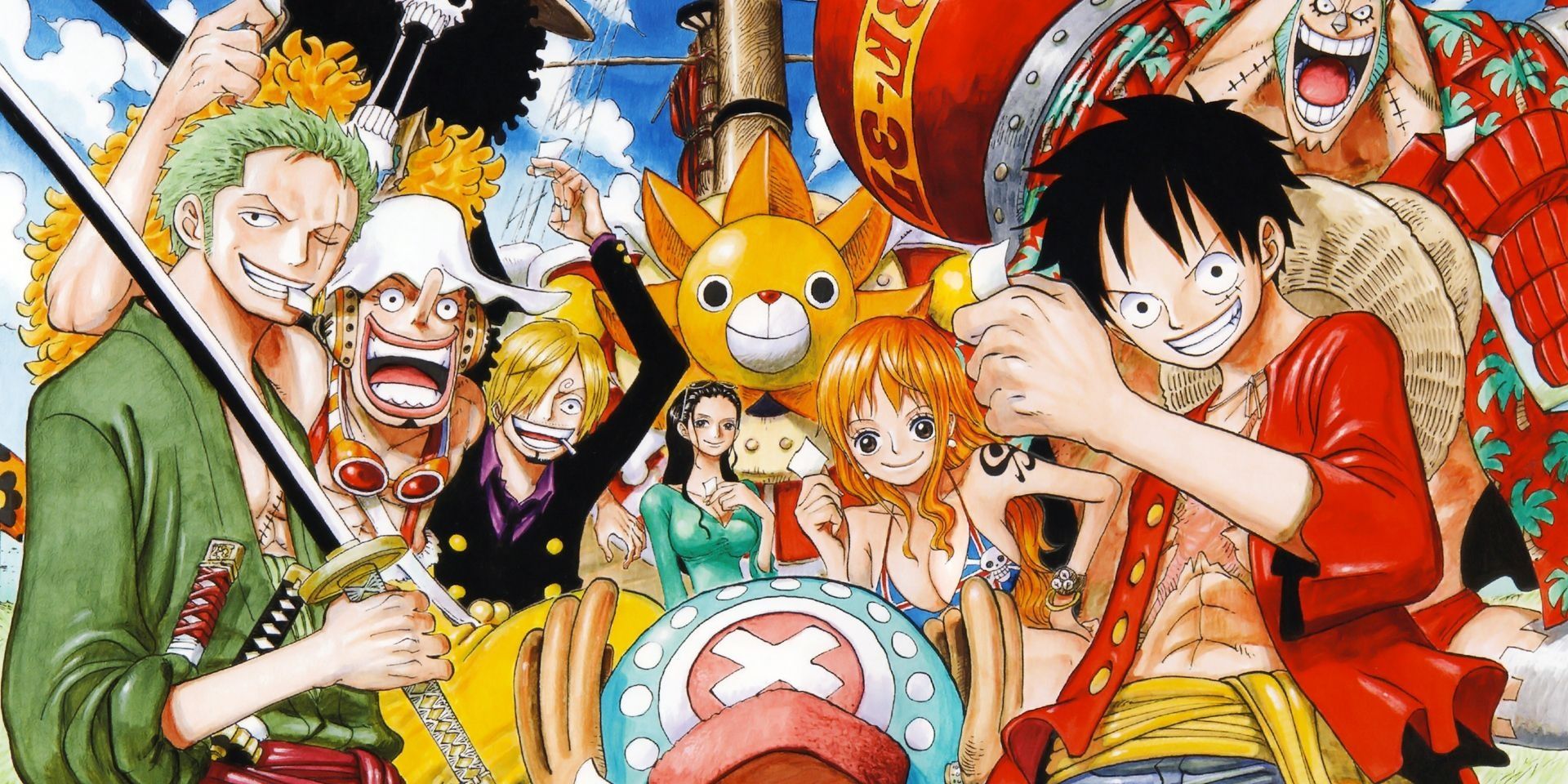 All the Straw Hat Pirates looking at the camera