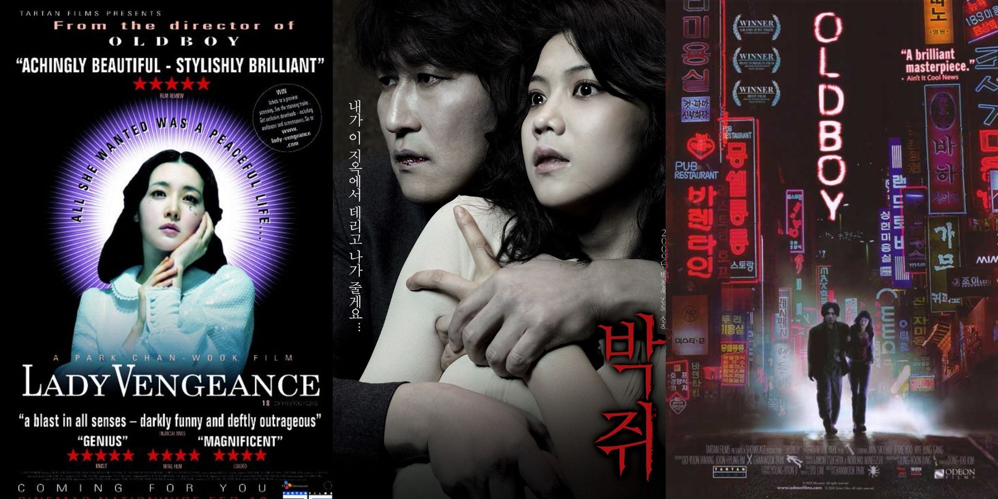 Lady Vengeance, Thirst, Oldboy posters