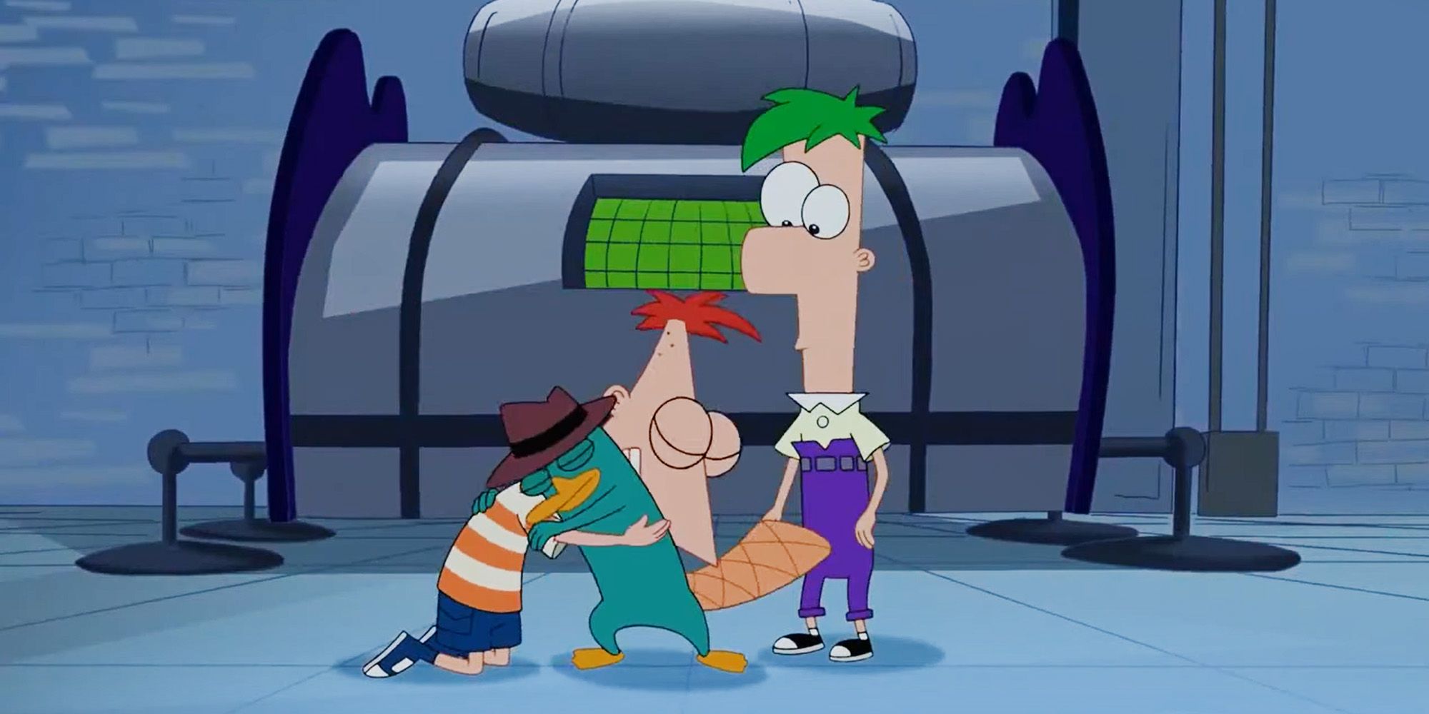 Phineas et Ferb : de l'autre côté de la 2ème dimension, Phineas, Ferb et Perry.