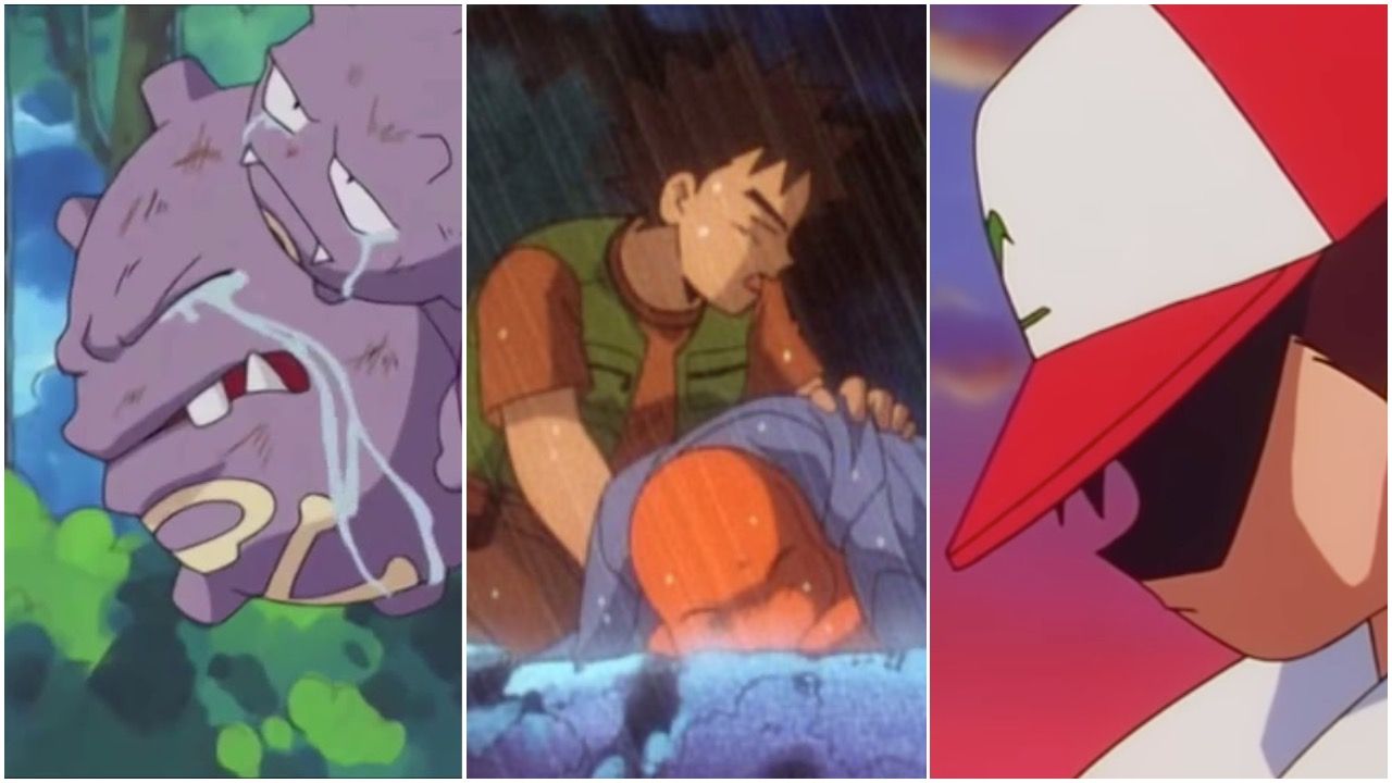 Pokémon - Weezing crying, Brock caring for Charmander, Ash looking sad