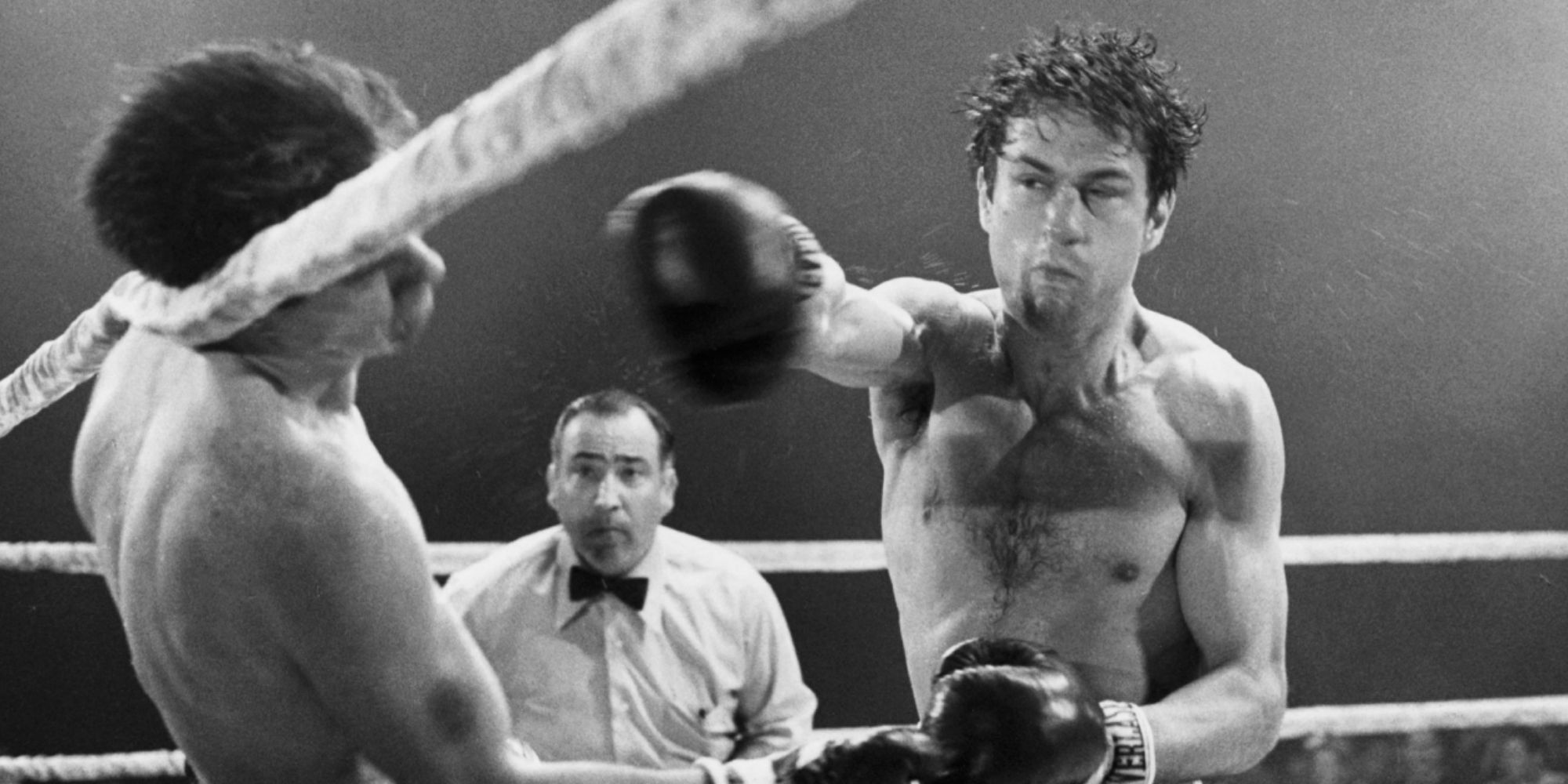 Jake LaMotta fighting in the ring in Raging Bull (1980)