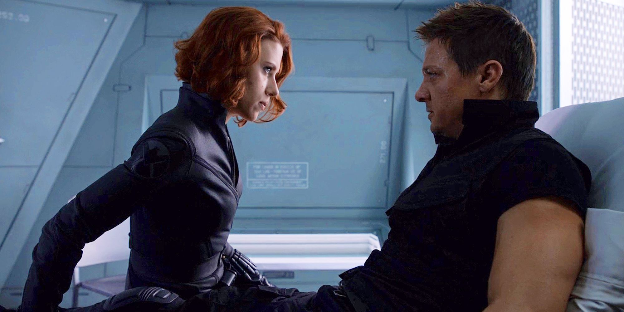 Hawkeye and Black Widow in the Infirmary in The Avengers