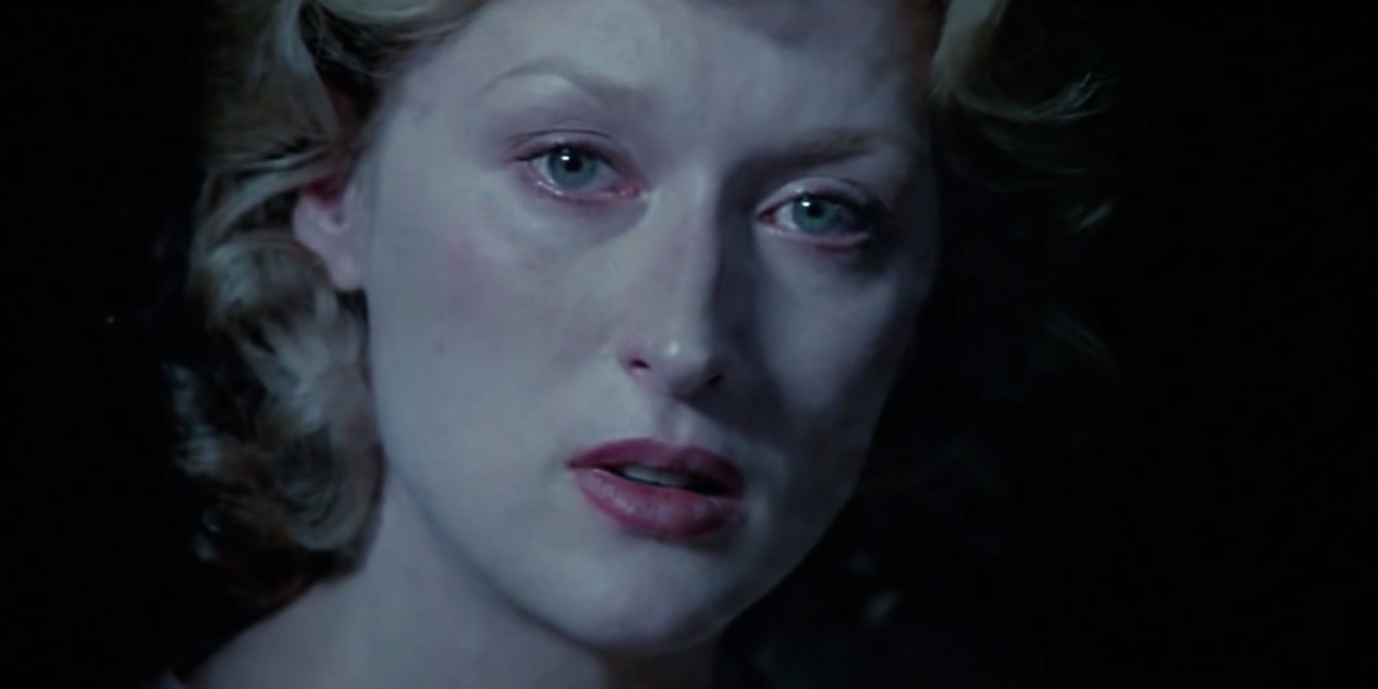 Meryl Streep looking upset in Sophie's Choice