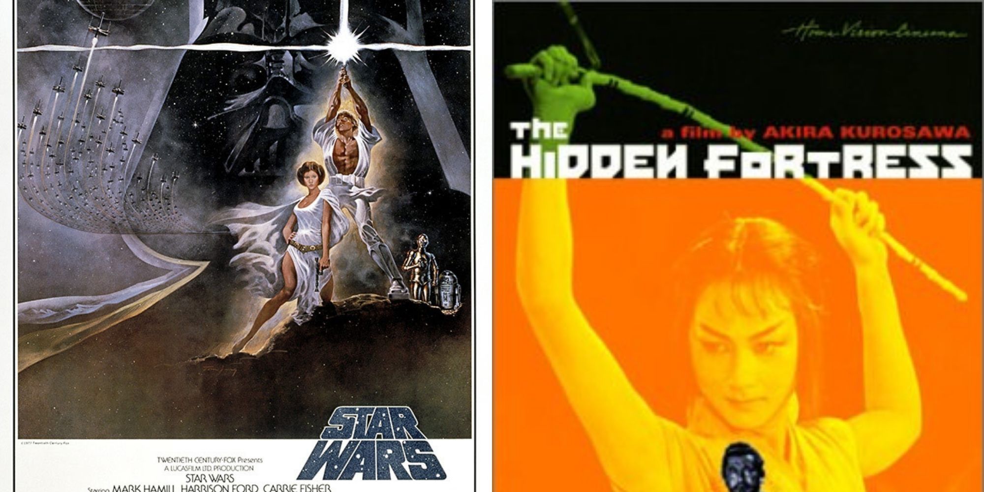 Star Wars poster on the left and The Hidden Fortress poster on the right