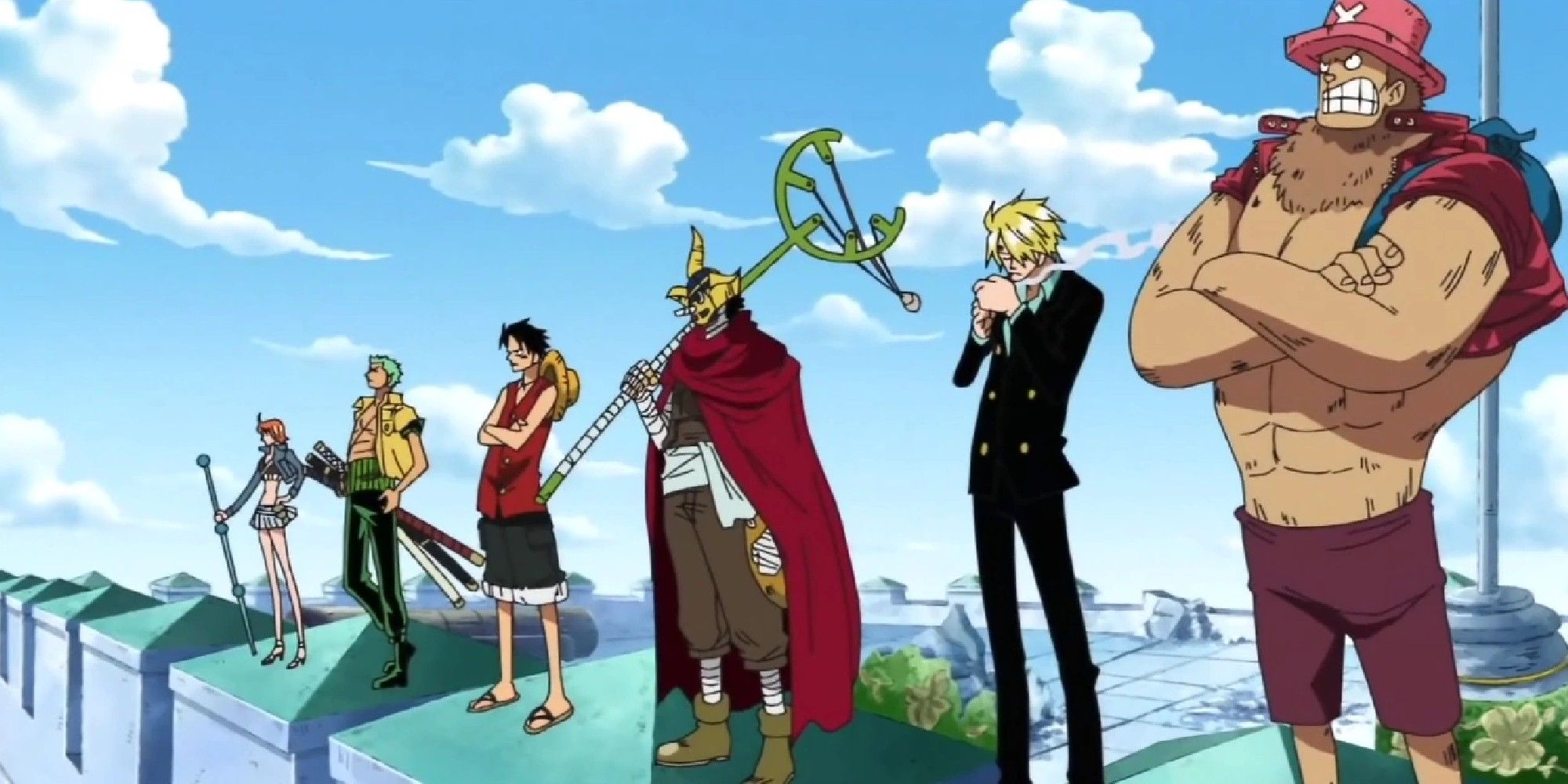 Straw Hats Standing At Enies Lobby