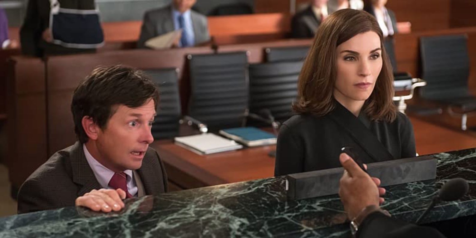 Michael J. Fox and Julianna Margulies in 'The Good Wife'
