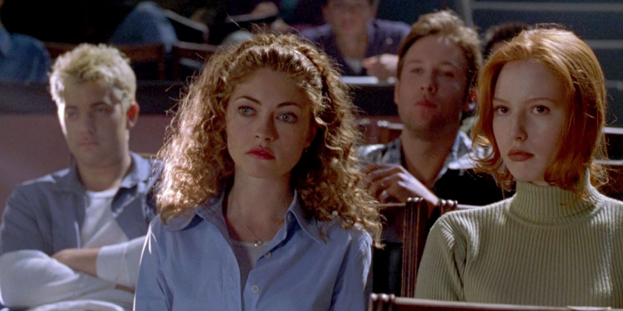 Alicia Witt, Rebecca Gayheart, Joshua Jackson, and Michael Rosenbaum in Urban Legend