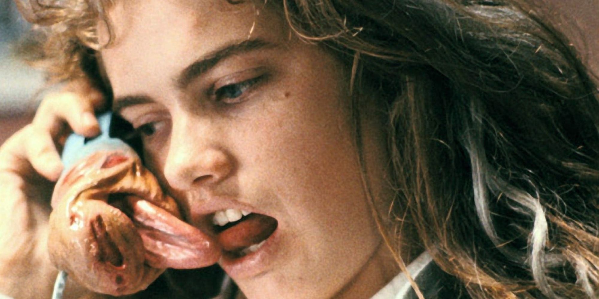 Freddy's tongue coming out of the phone Nancy (Heather Langenkamp) is holding in Nightmare on Elm Street