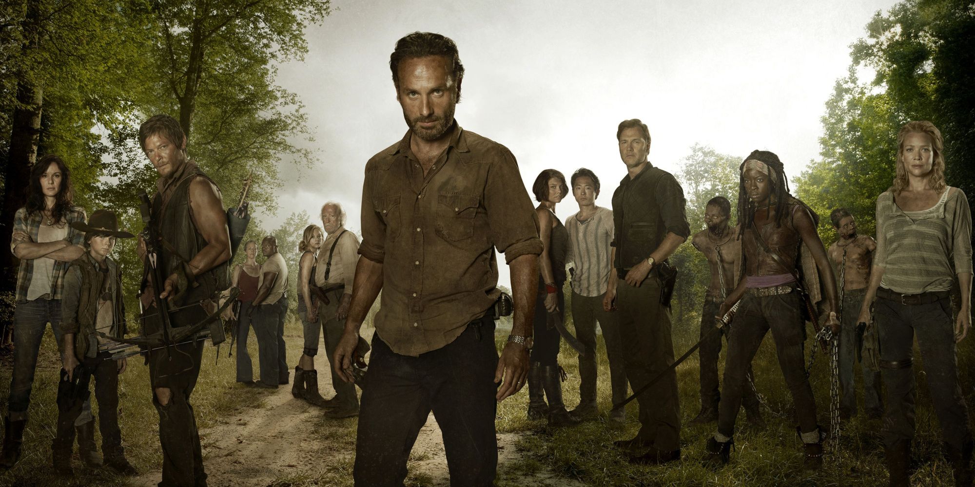 A collage of old The Walking Dead characters