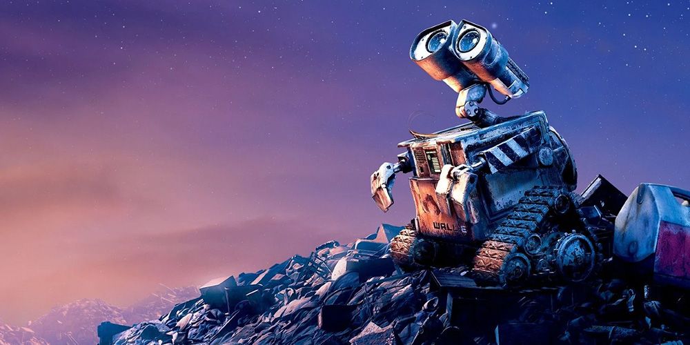 Pixar's robot Wall-E staring at the stars