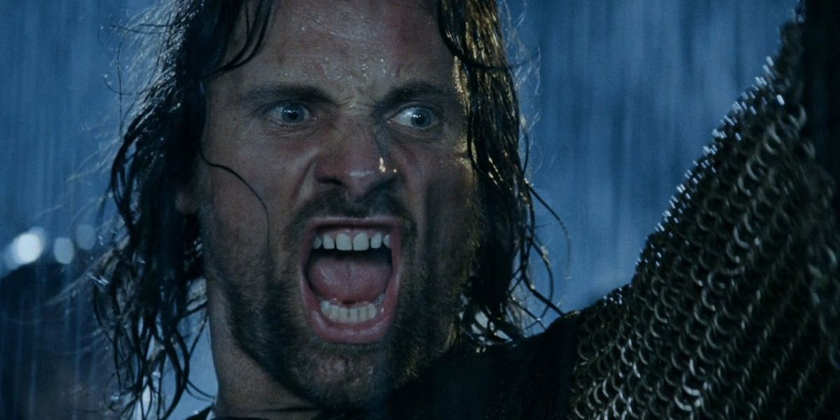 Aragorn screaming in Battle of Helm's Deep 