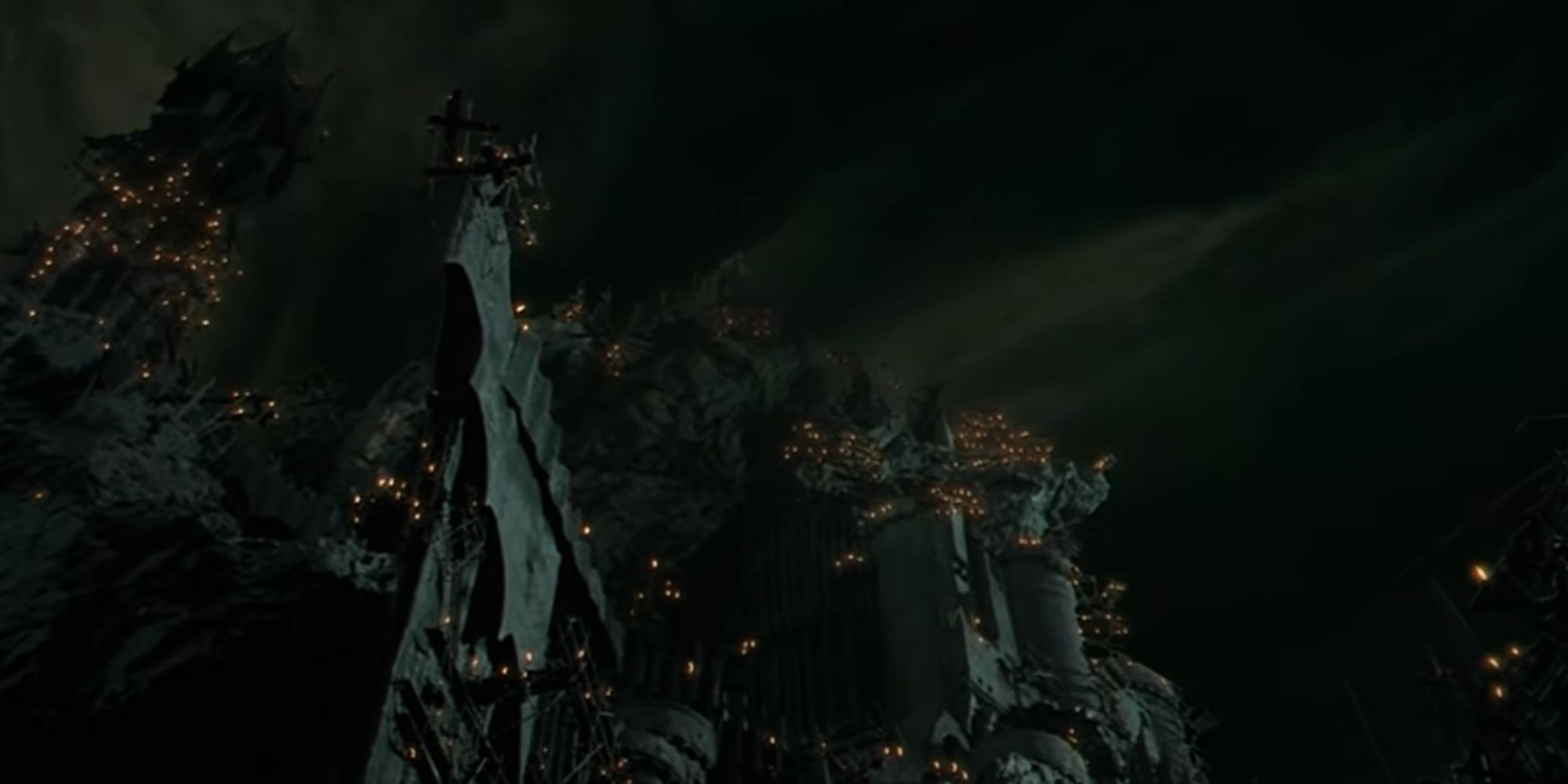 The shadowy fortress of Barad-Dur, as shown in Fellowship of the Ring