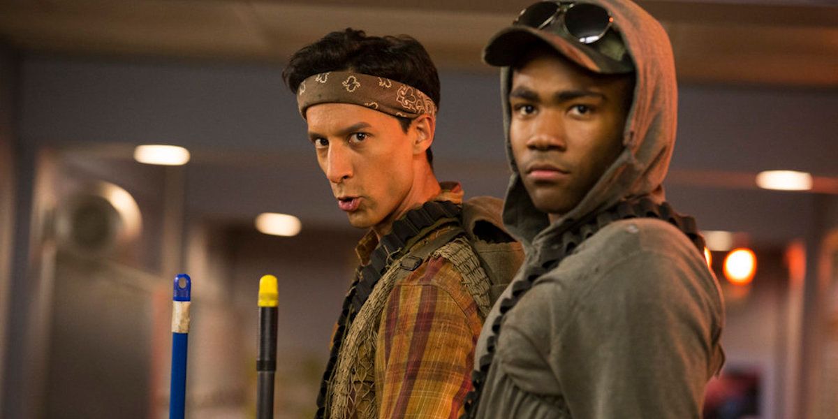 Troy (Donald Glover) and Abed (Danny Pudi) looking intense in 'Community'.