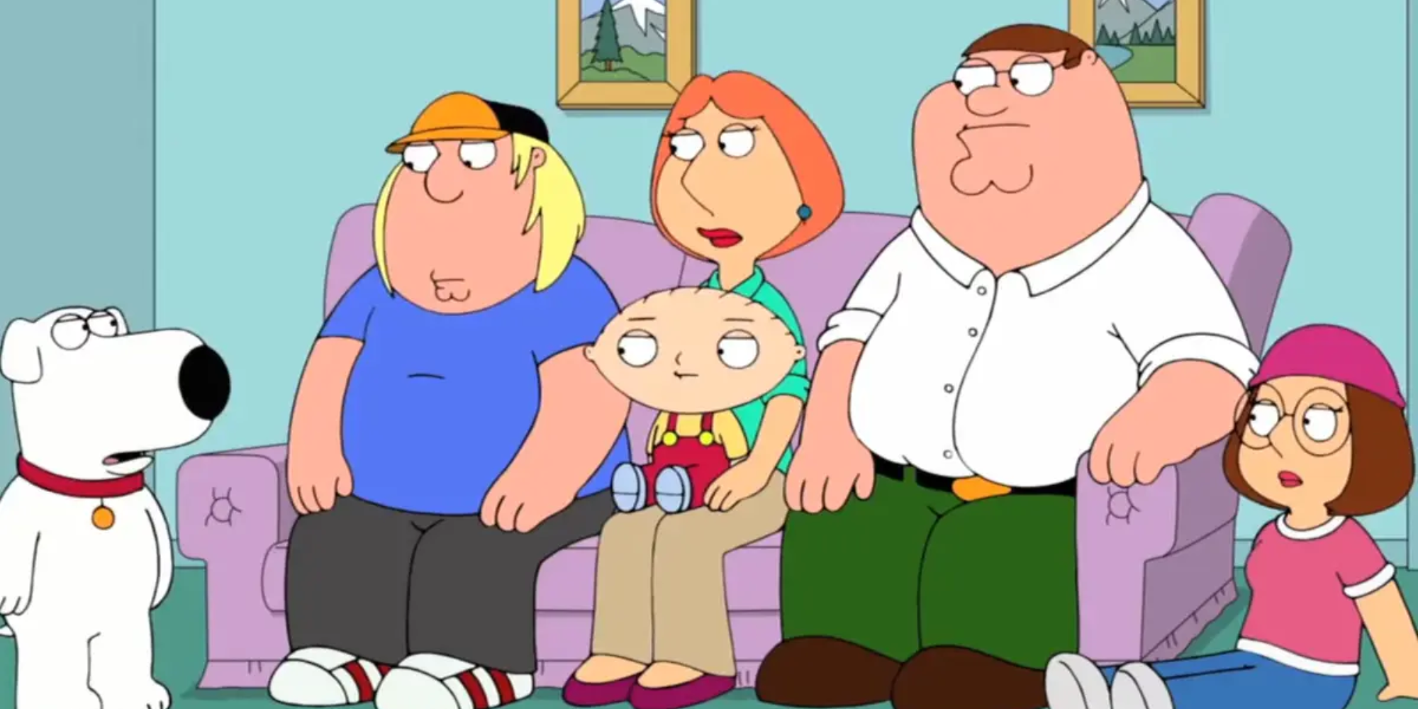 family guy characters sitting on a couch