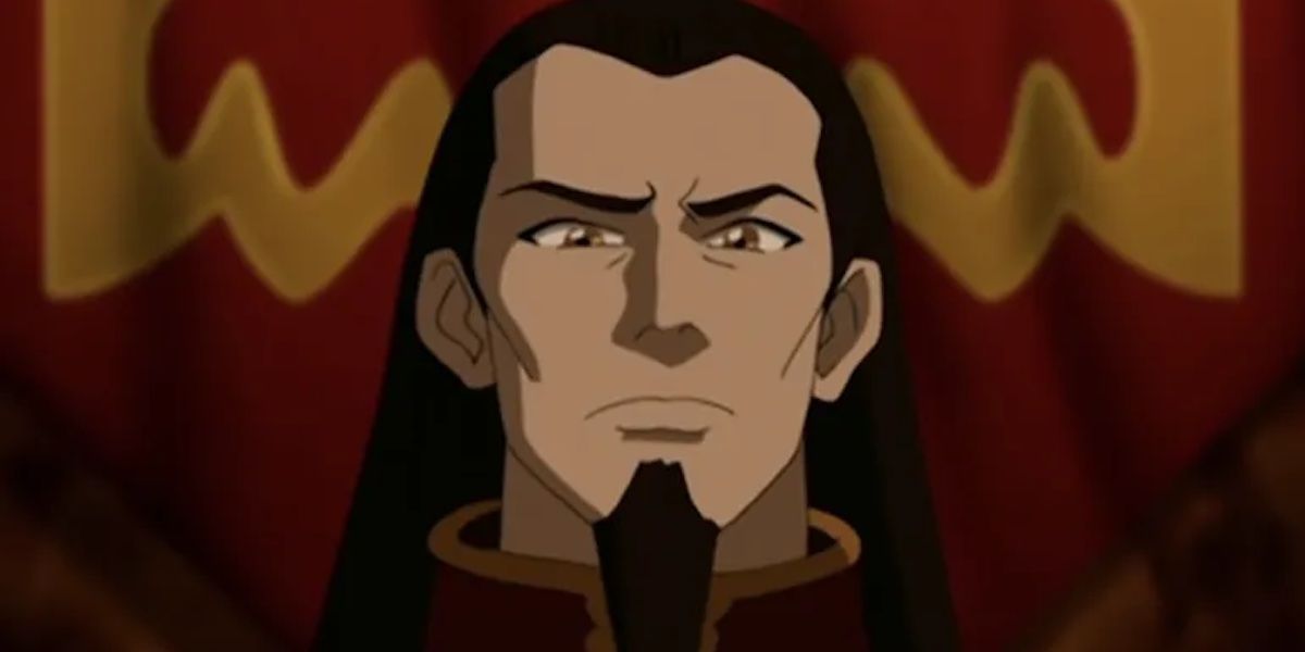 Fire Lord Ozai looking serious and frowning in Avatar: The Last Airbender.