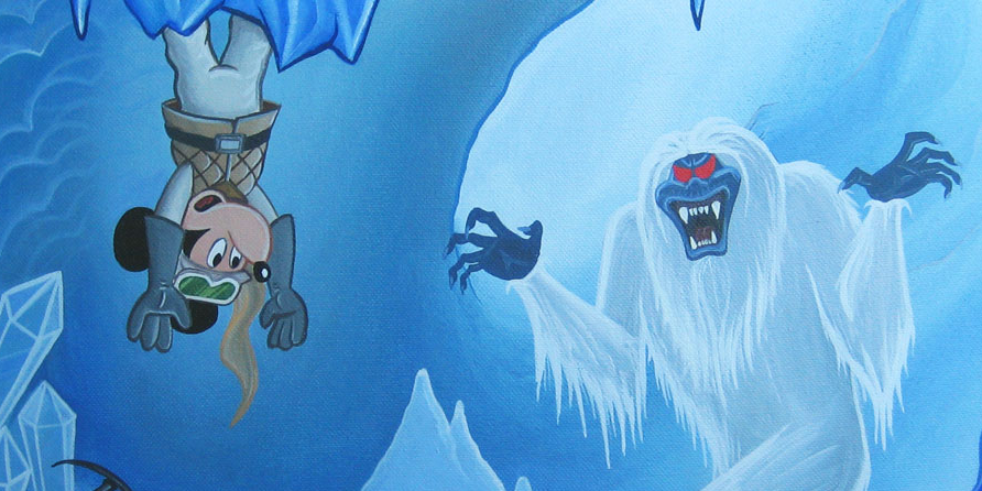 Yeti and Mickey Mouse