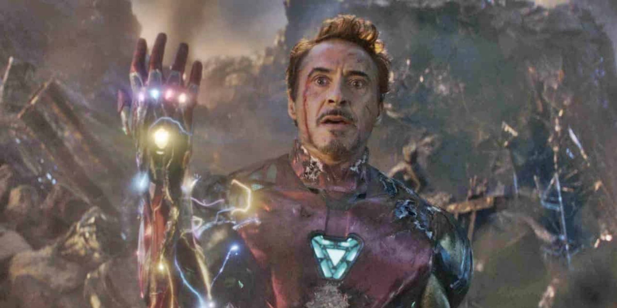 Iron Man snaps his fingers in the end game