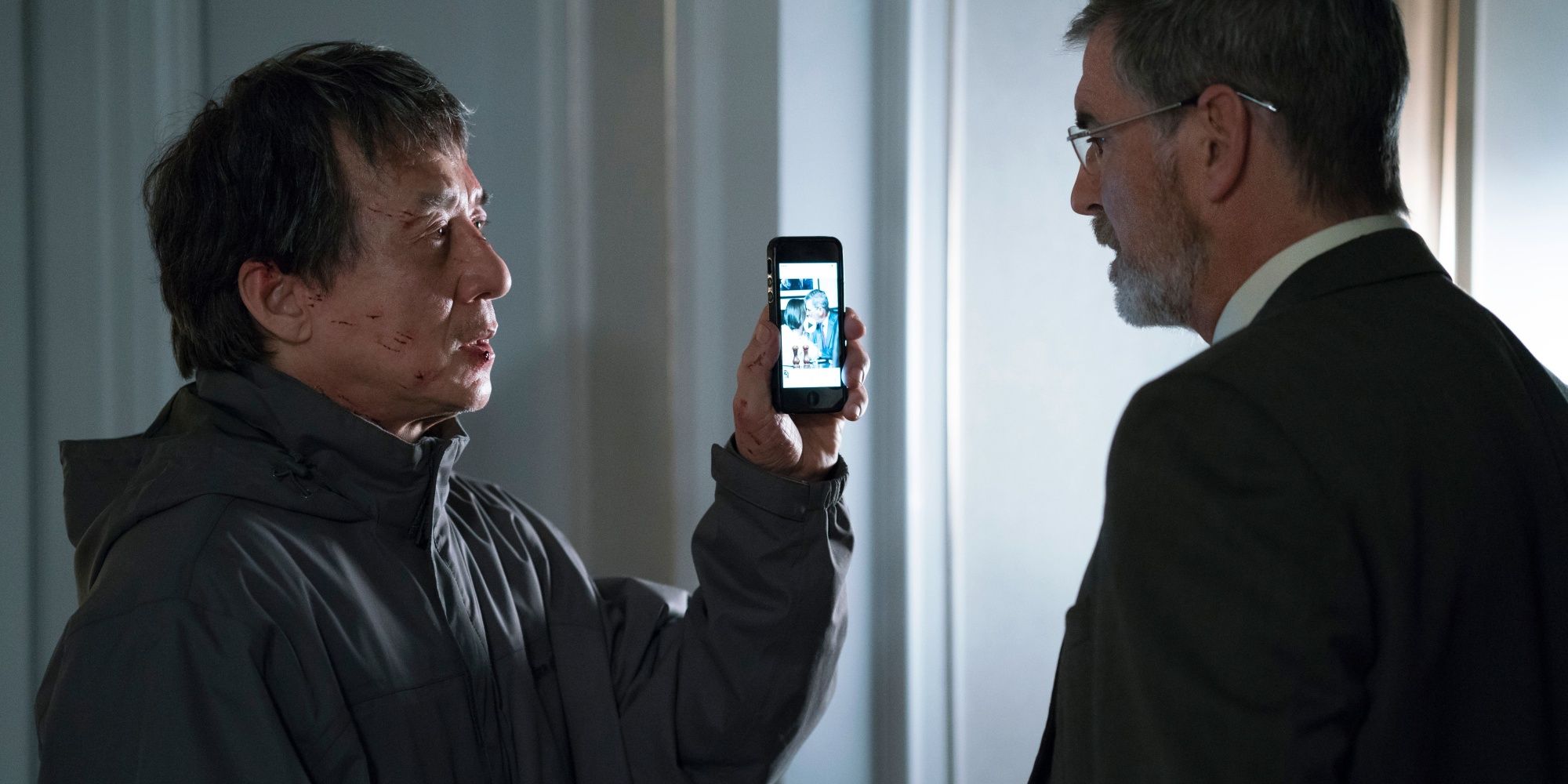 Jackie Chan confronts Pierce Brosnan in The Foreigner (2017)