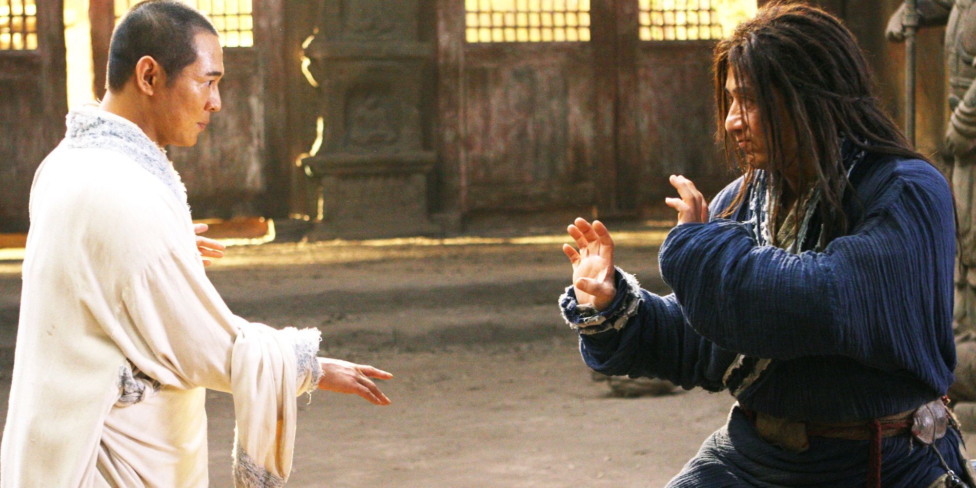 Jackie Chan and Jet Li face each other in battle