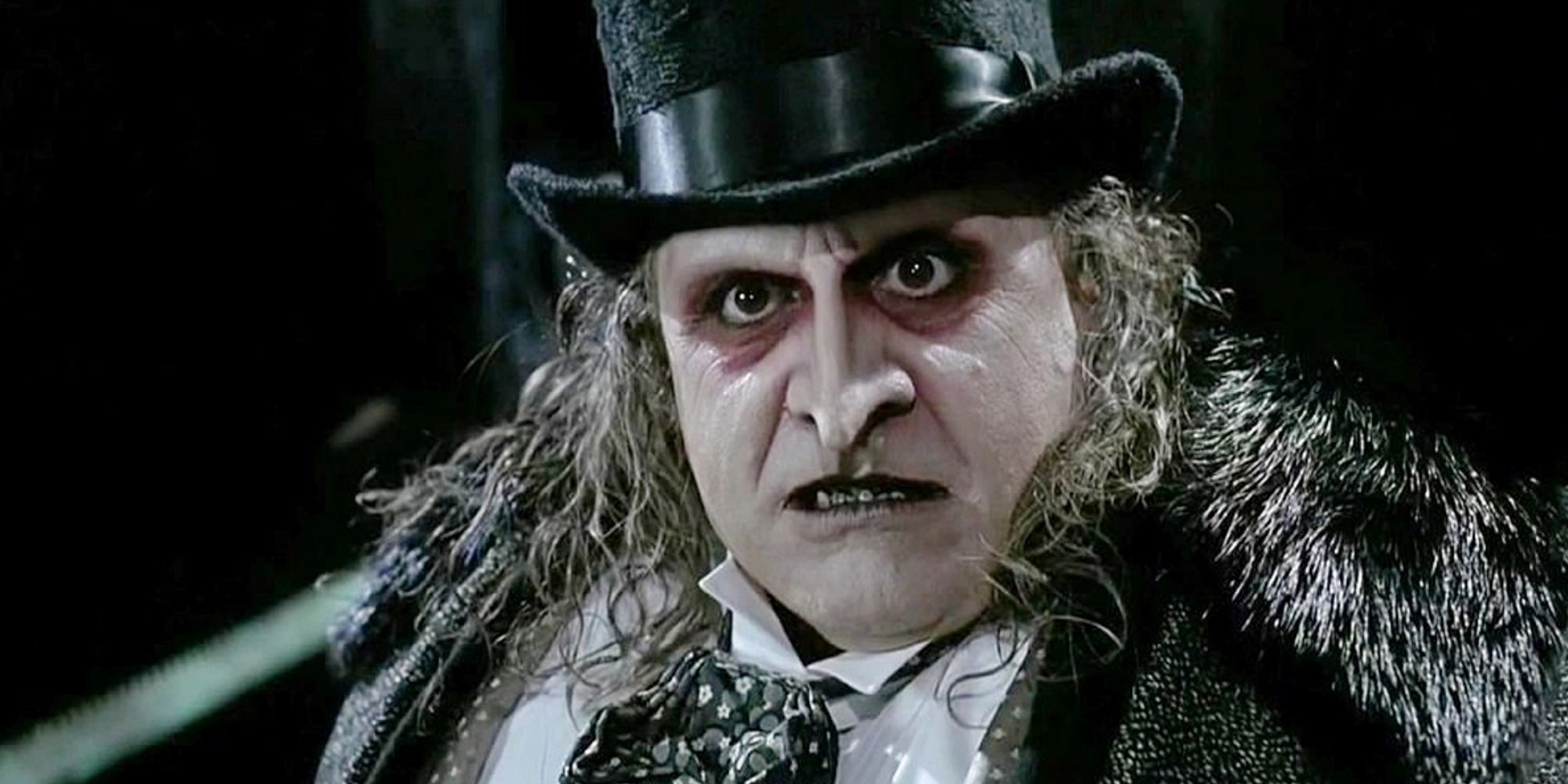 Danny DeVito in 'Batman Returns' (1992) in his Penguin costume, complete with makeup and prosthetics