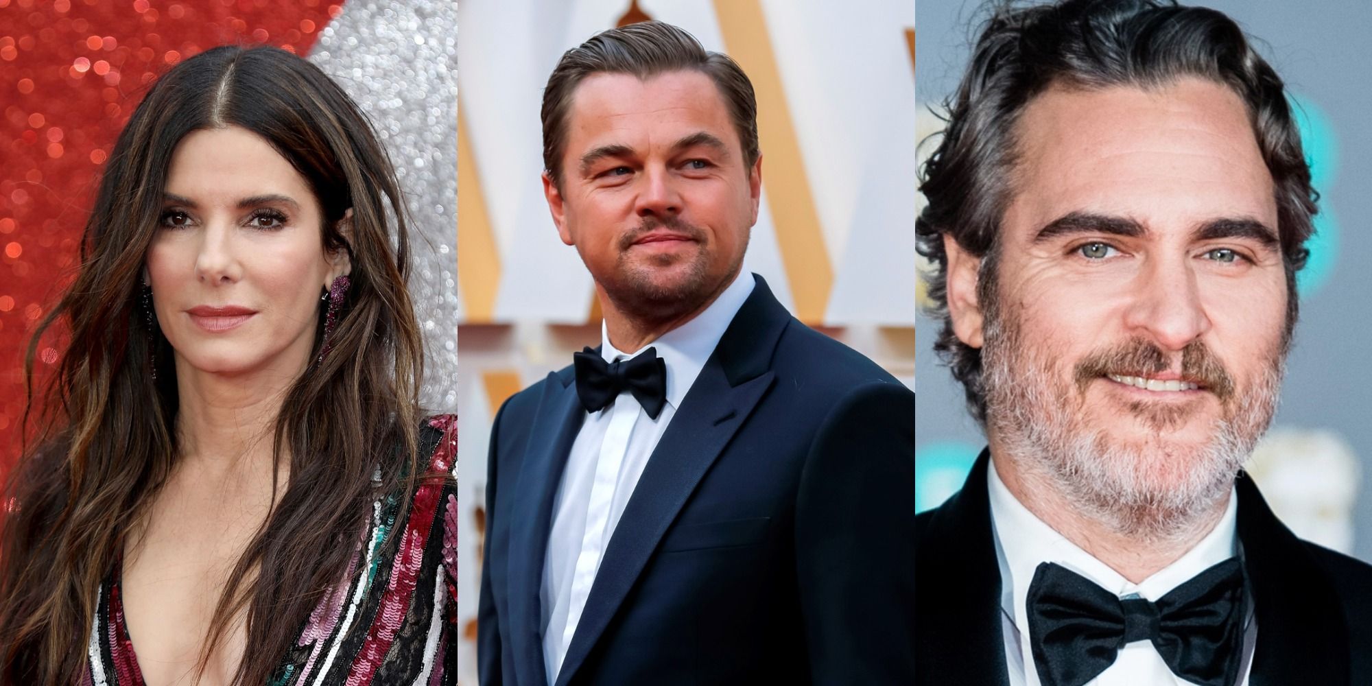 Sandra Bullock, Leonardo DiCaprio and Joaquin Phoenix