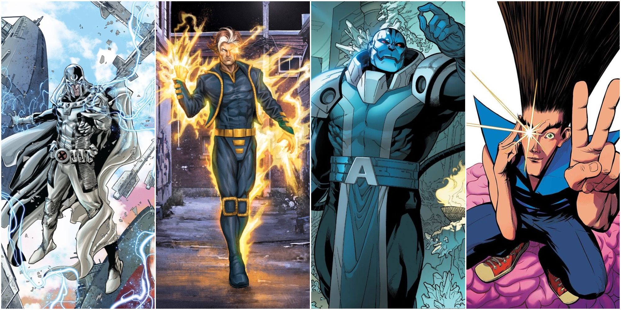 Magneto, Nate Grey, Apocalypse, and David Haller