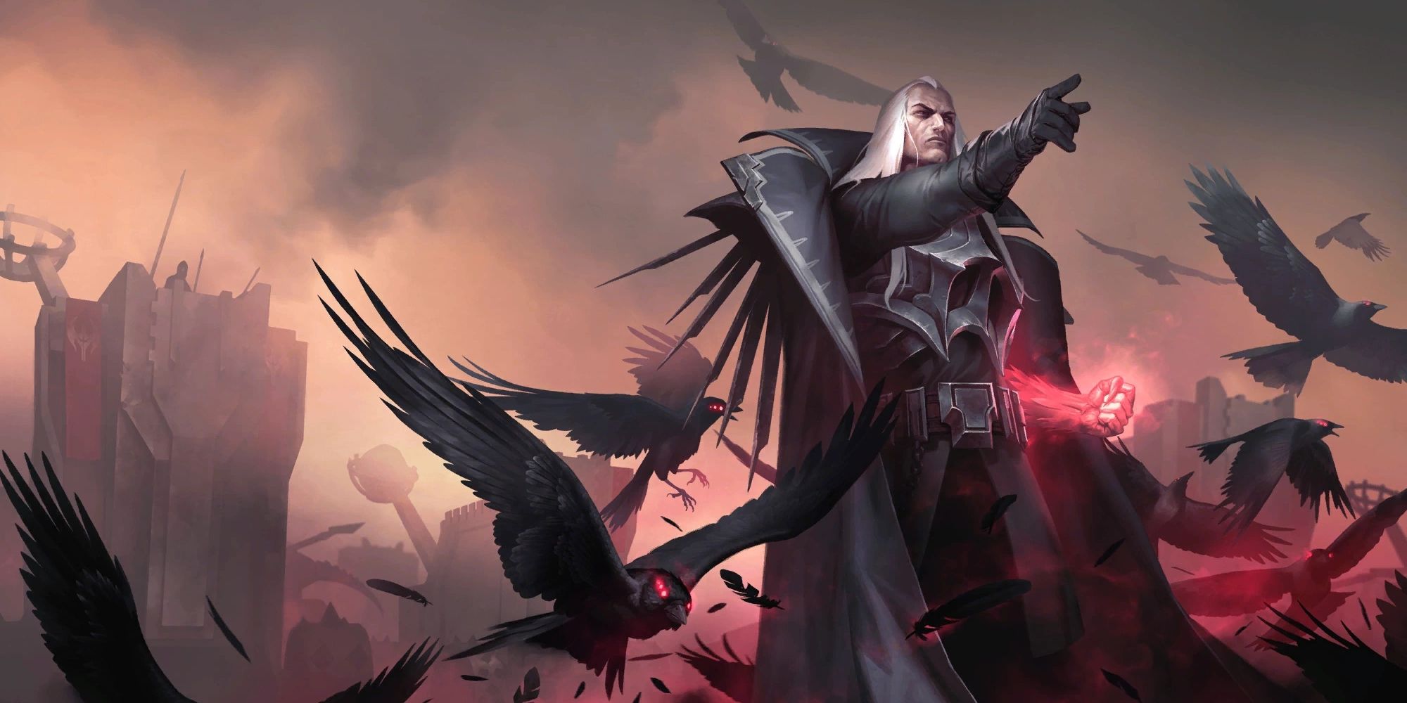 Promotional art of Swain and his demonic crows