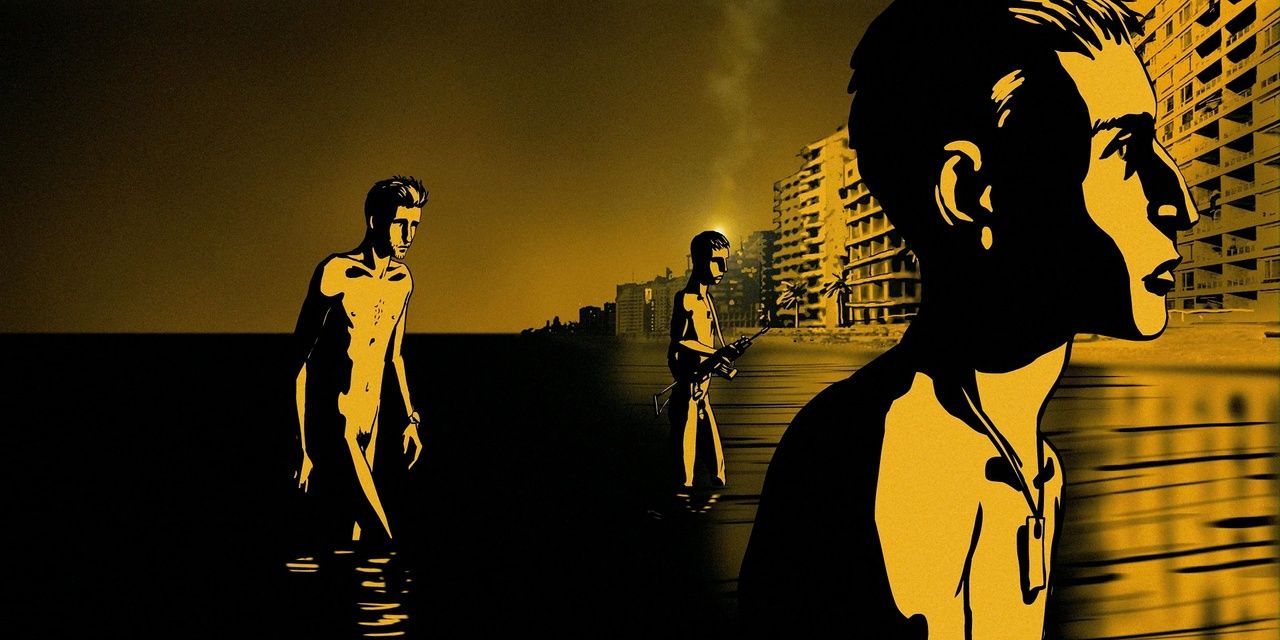 walktz with Bashir, animation, yellow and black