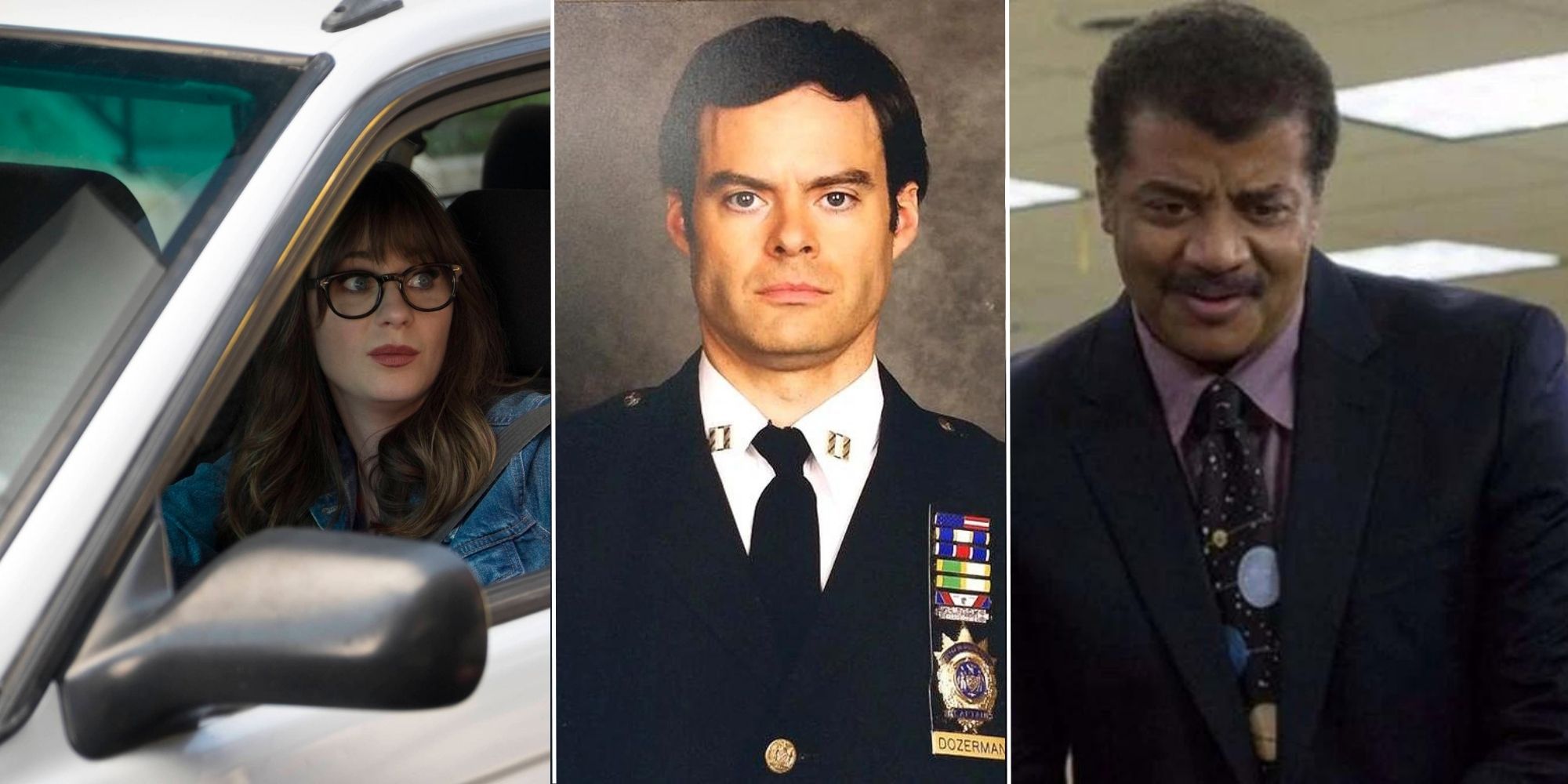 10 Cameos No One Saw Coming On 'Brooklyn Nine-Nine' Featured ImageA collage of Zooey Deschanel, Bill Hader and Neil deGrasse Tysond