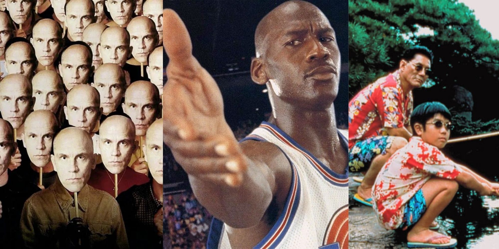 A collage of Being John Malkovich, Space Jam and Kikujiro