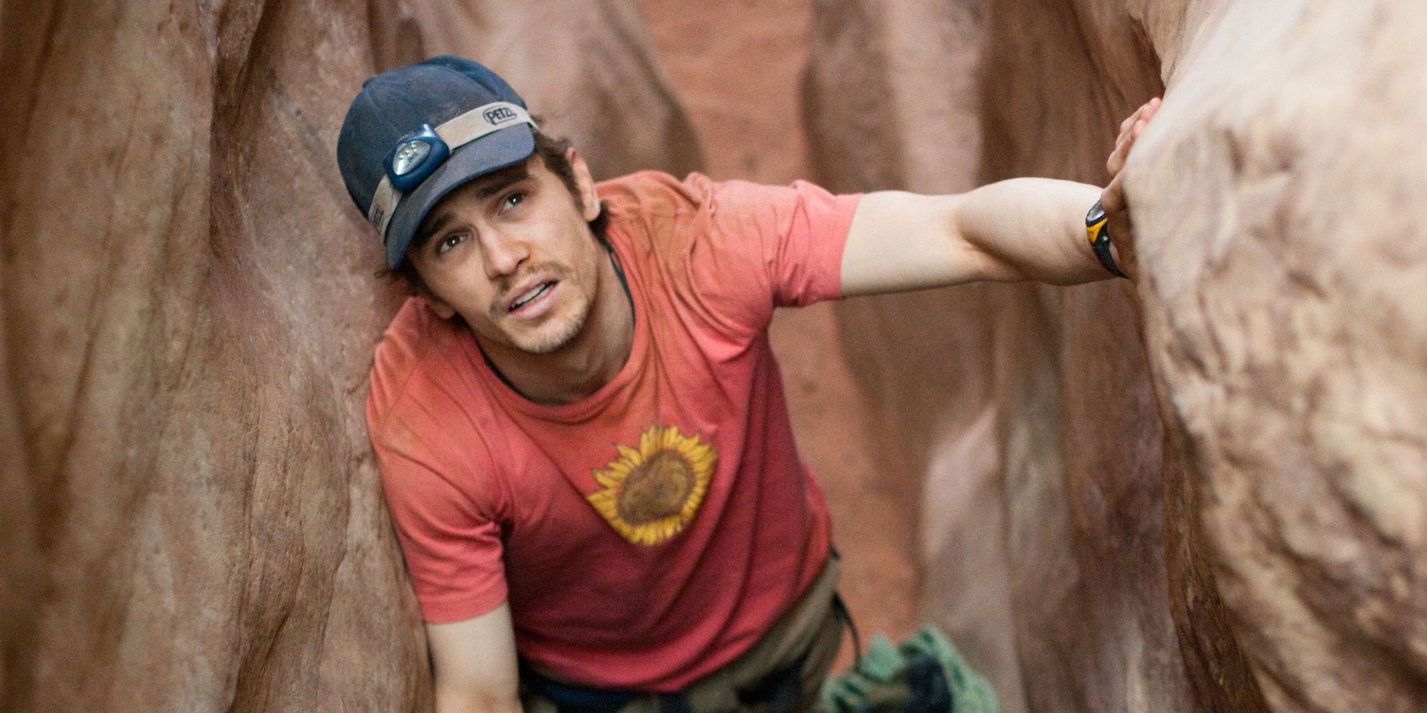 James Franco in a canyon in 127 Hours