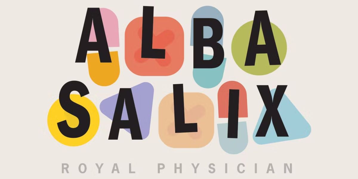 Pastel logo of 'Alba Salix, Royal Physician' podcast