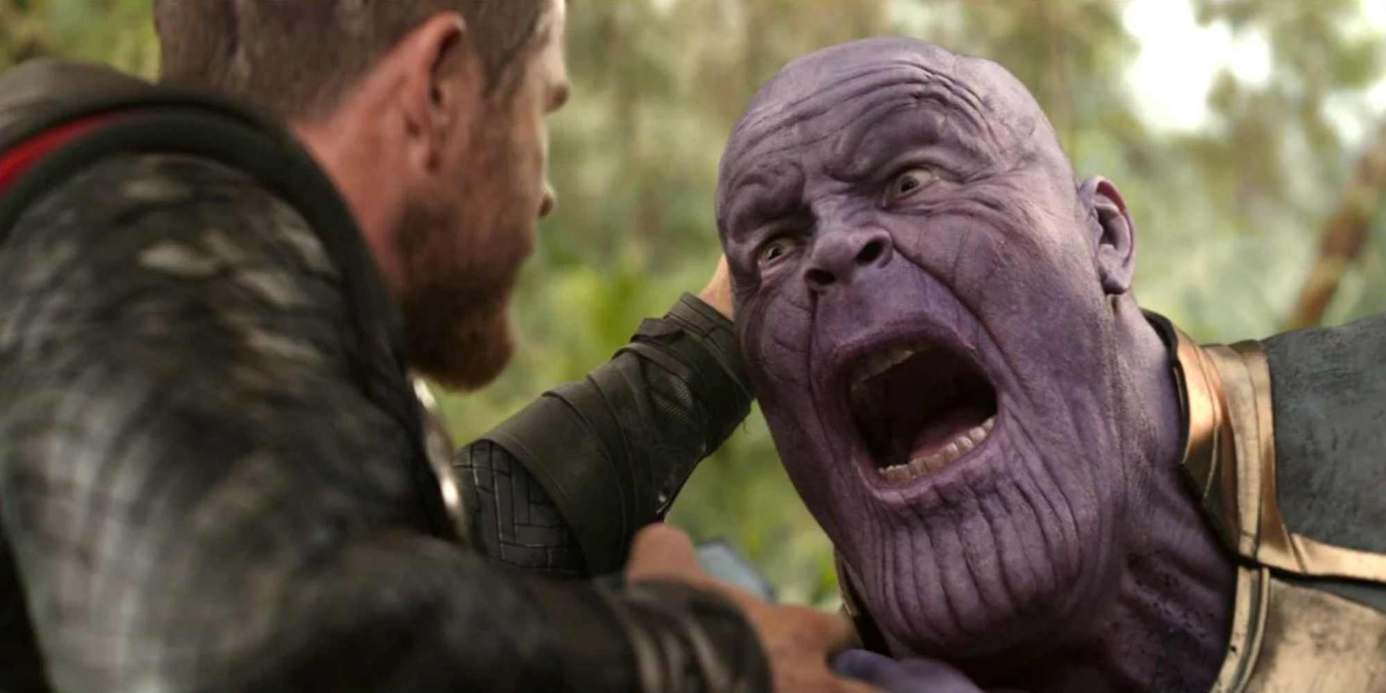 thor stabbing Thanos 