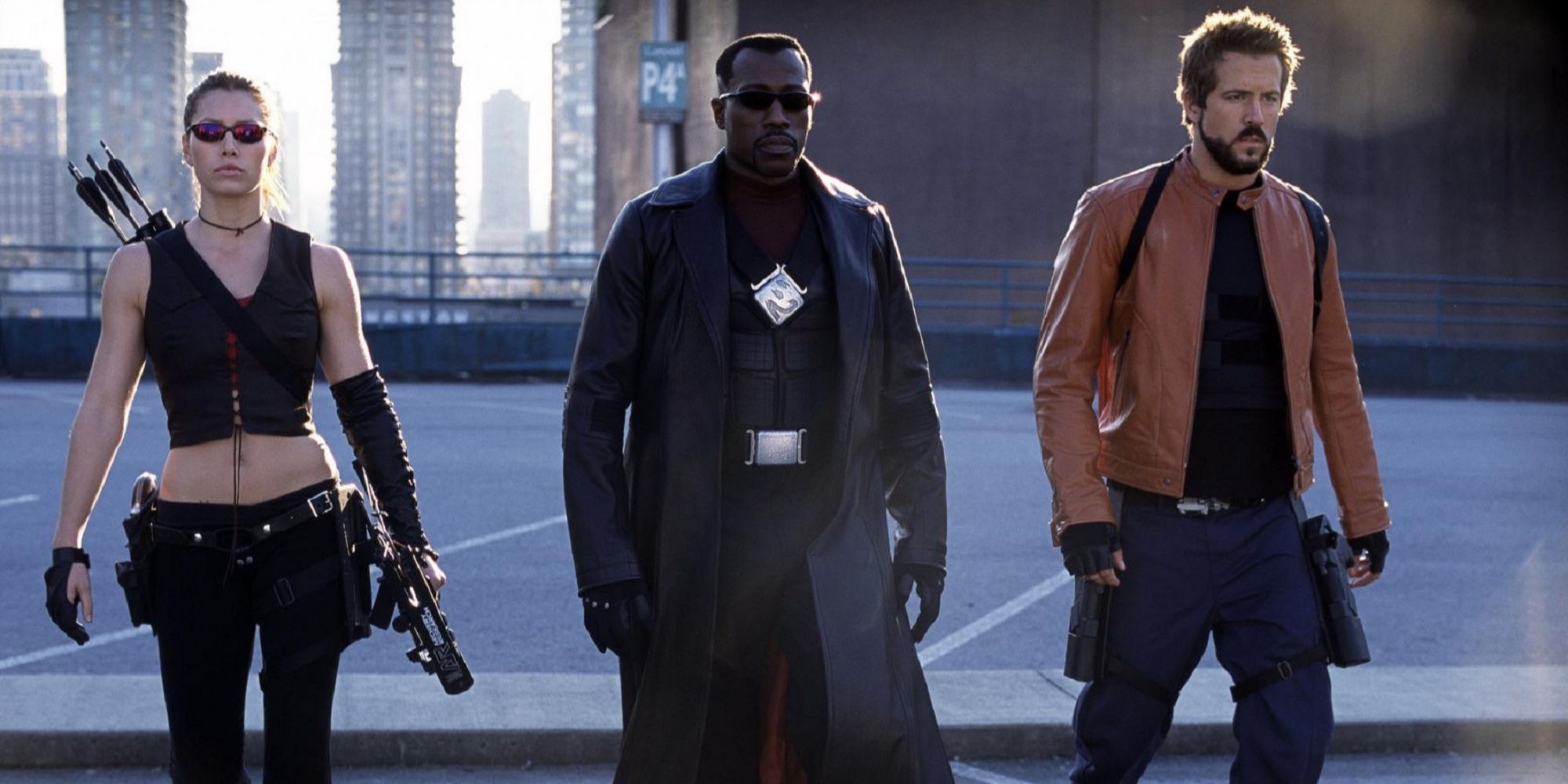 Wesley Snipes, Jessica Biel, and Ryan Reynolds in Blade Trinity