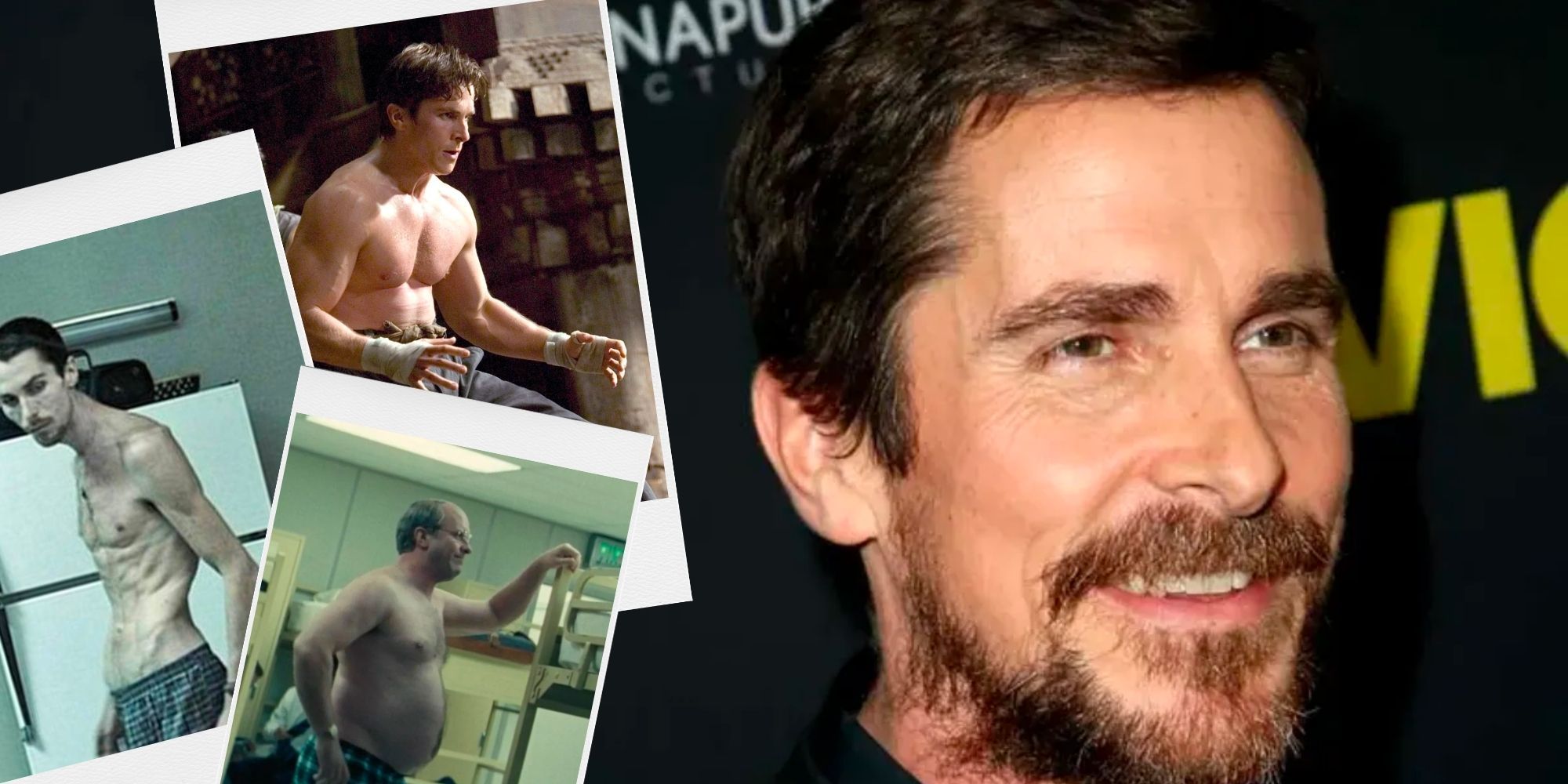 Christian Bale in the Machinist, Batman Begins and Vice