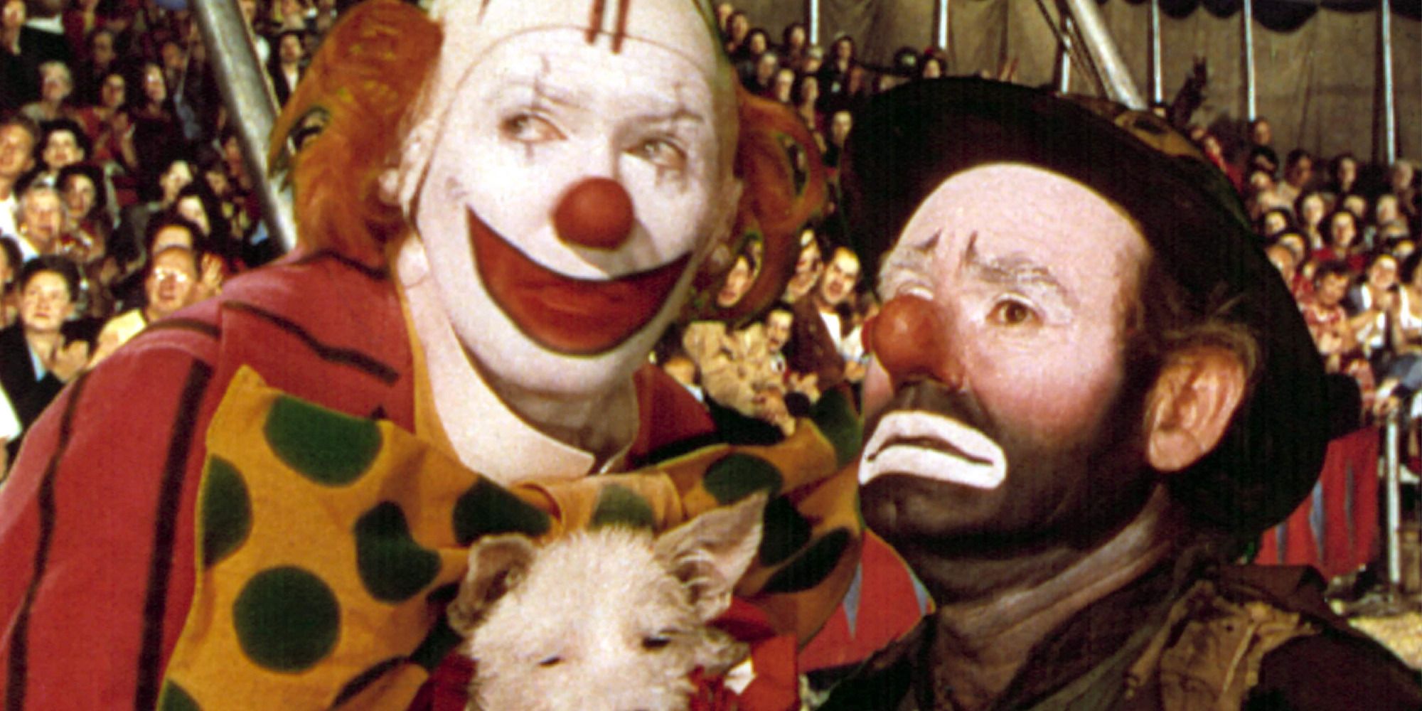 clowns in a circus performance from "The Greatest Show on Earth"