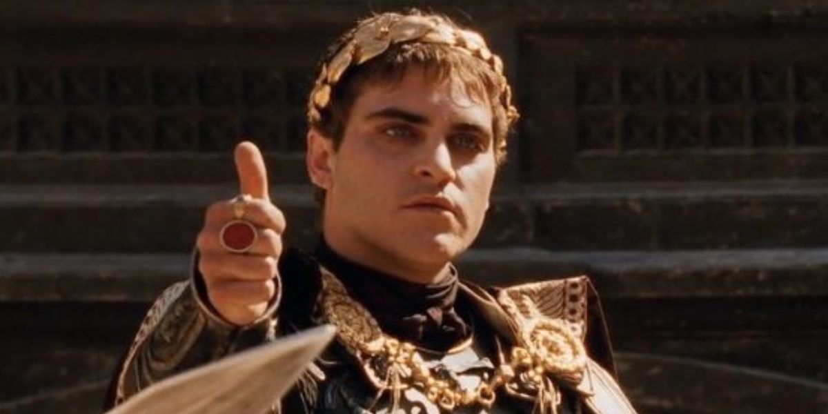 Joaquin Phoenix dans le rôle de Commodus dans Gladiator.