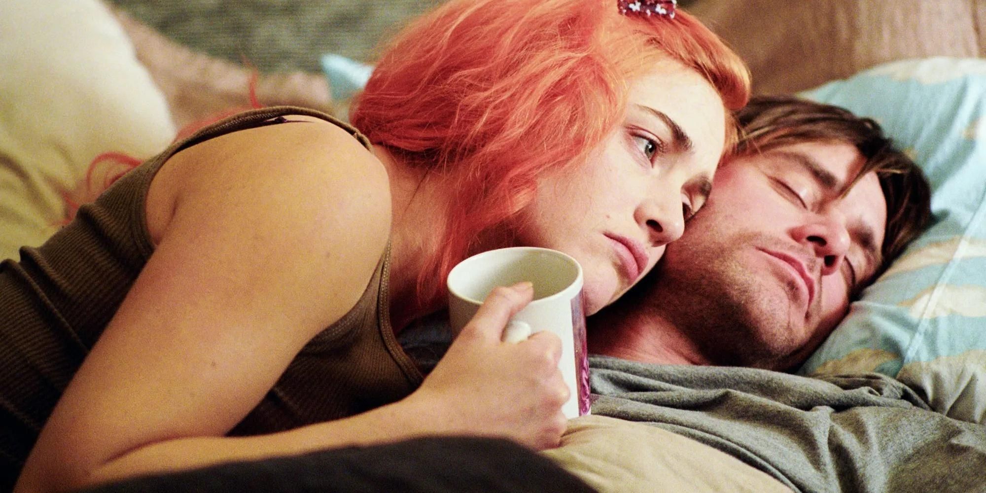 Joel and Clementine in bed together in Eternal Sunshine of the Spotless Mind