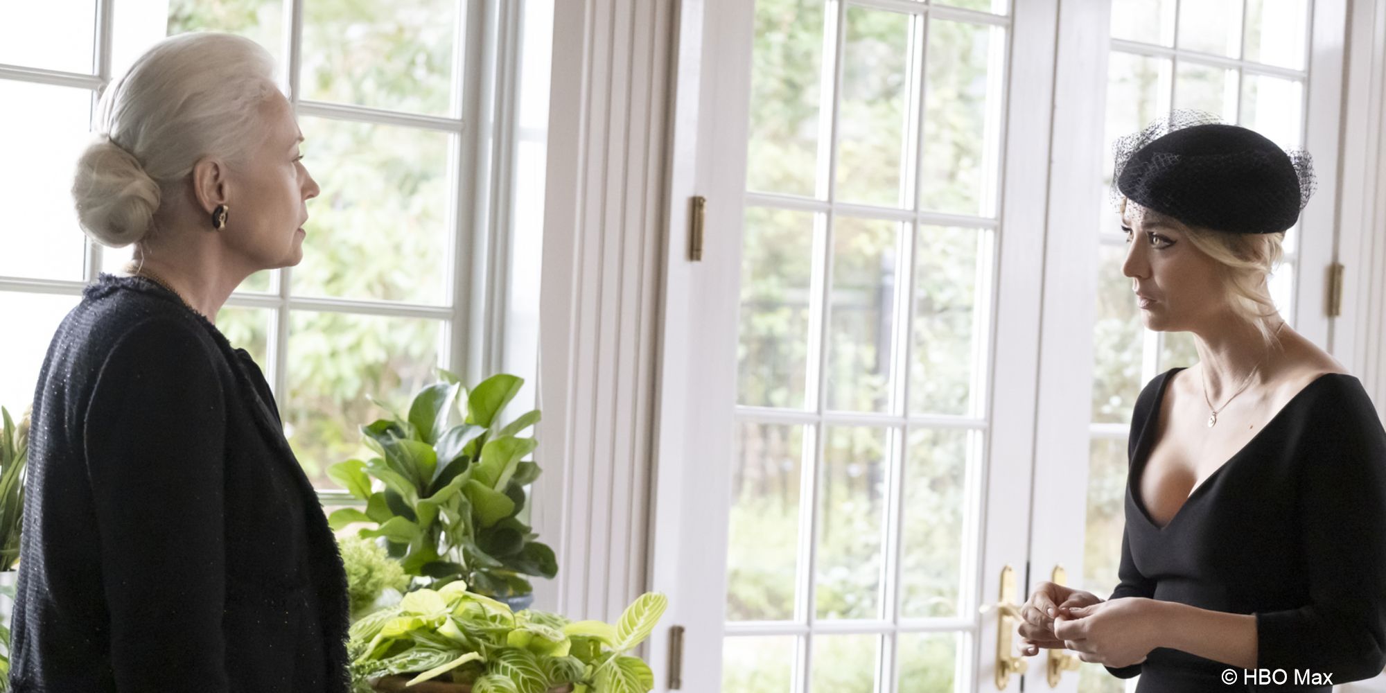 Janet Sokolov looks sternly at Cassie across her sunroom