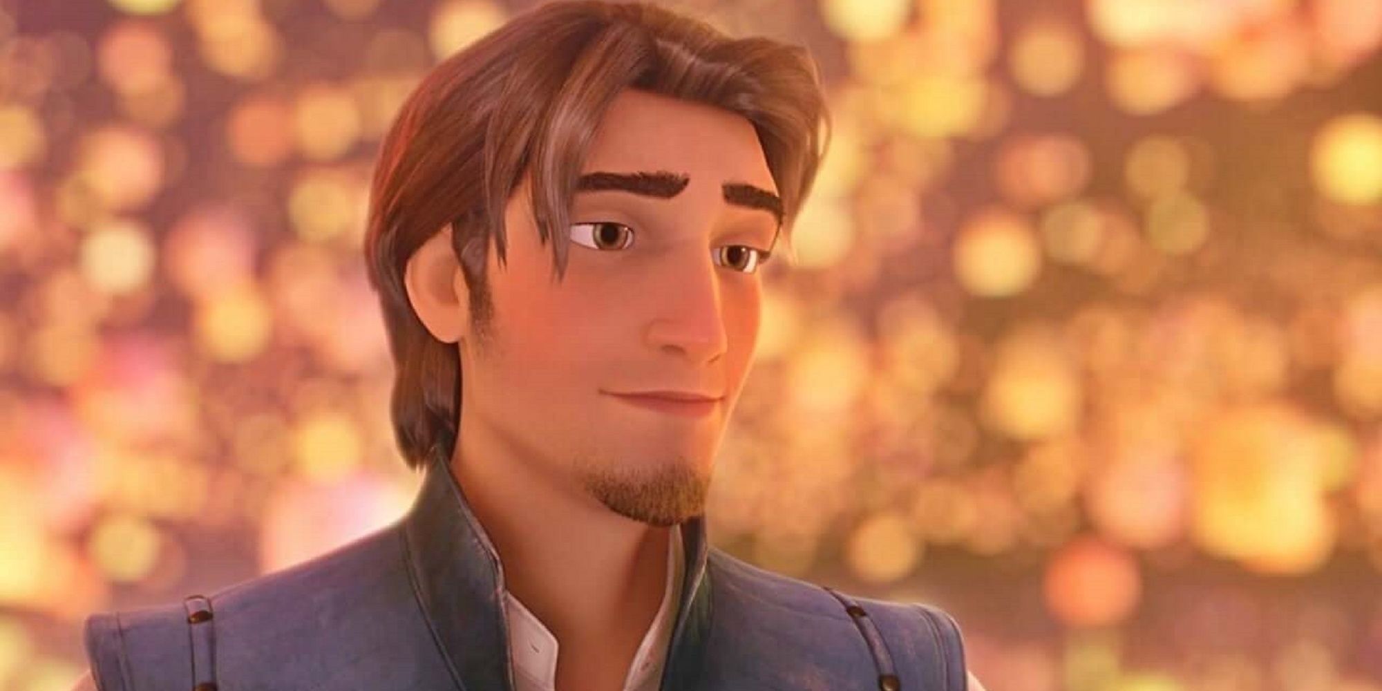 Flynn Rider on the boat under the lanterns in Tangled.