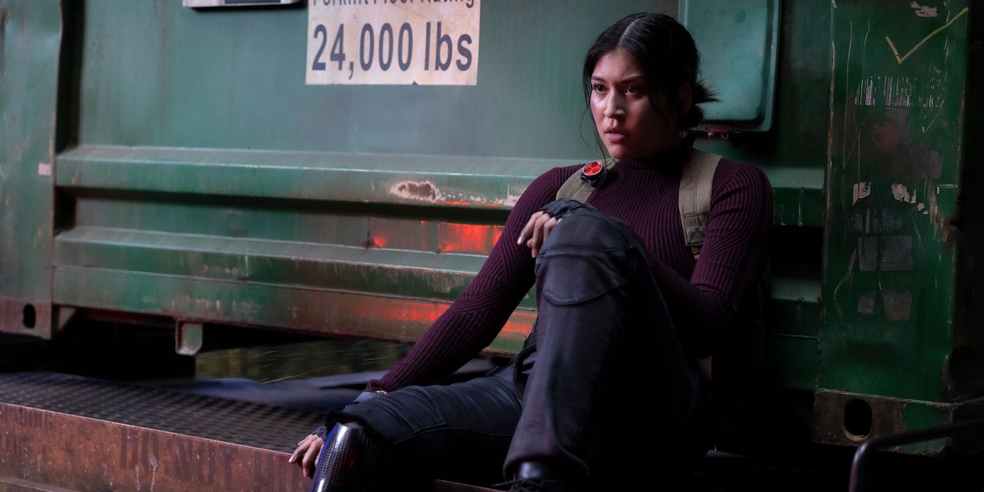 Alaqua Cox as Maya Lopez sitting down and looking tired in the TV series 'Echo'