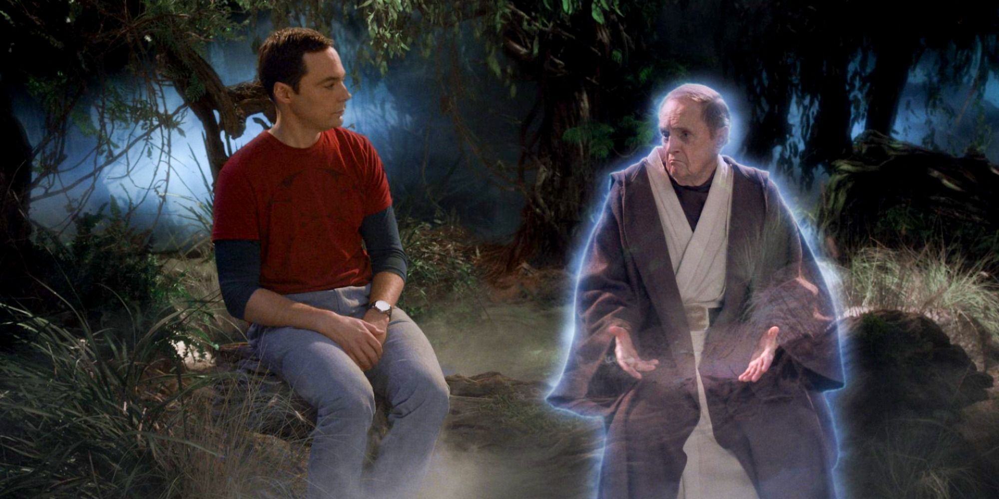 Jim Parsons and Bob Newhart in The Big Bang Theory