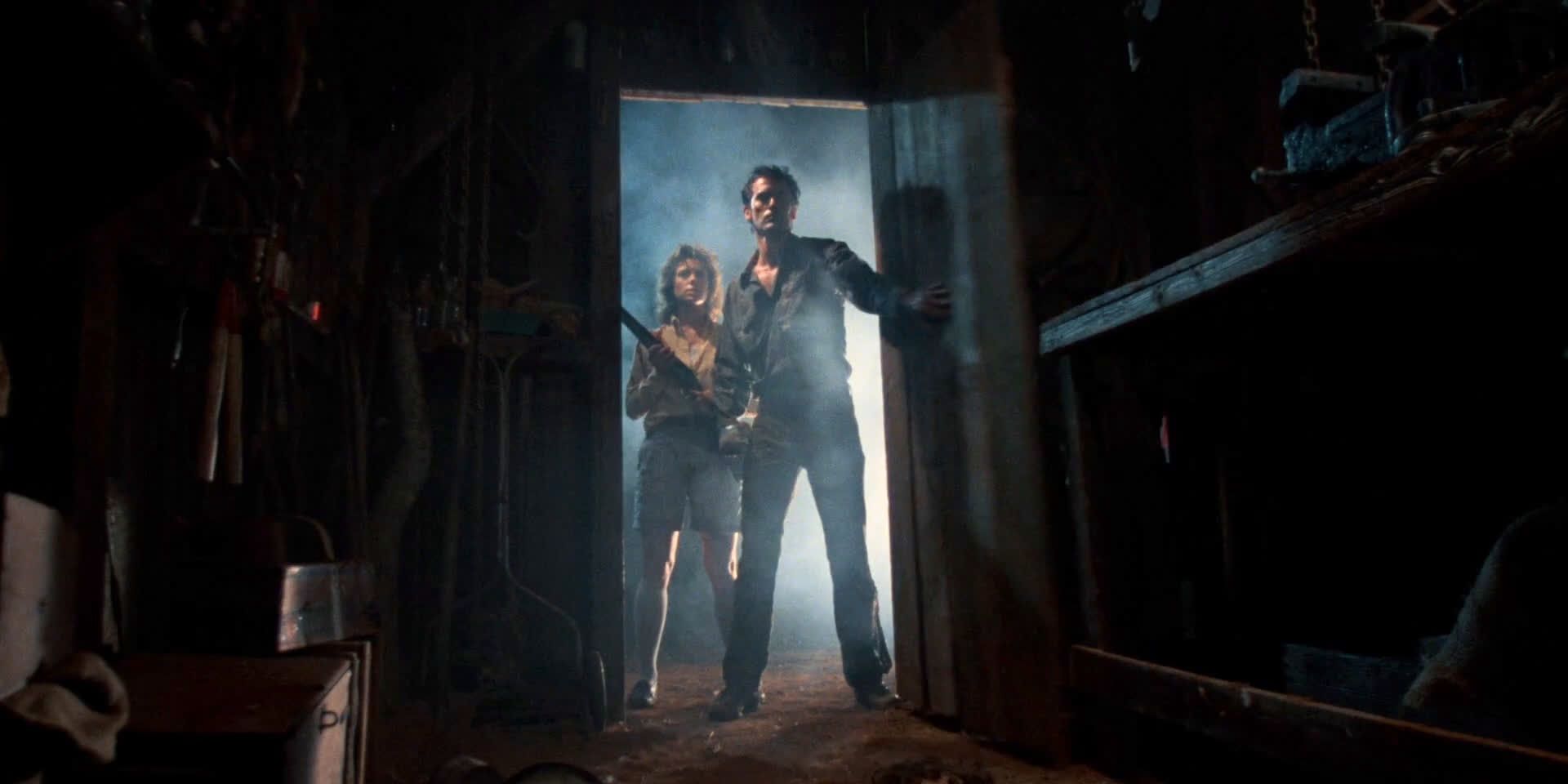 Ash Entering the Work Shed in Evil Dead 2