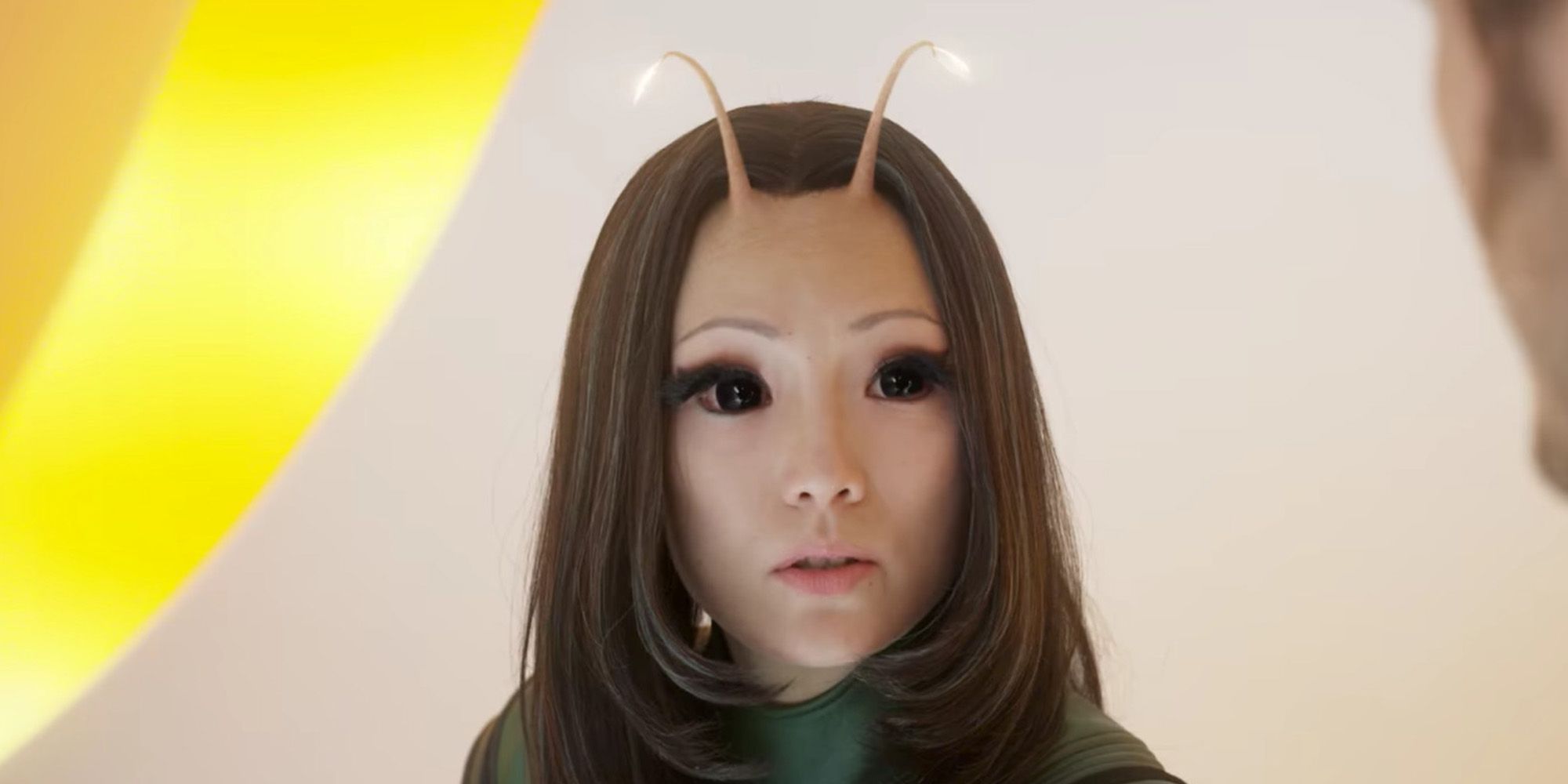 Mantis looking at someone off-camera in Guardians of the Galaxy Vol. 2