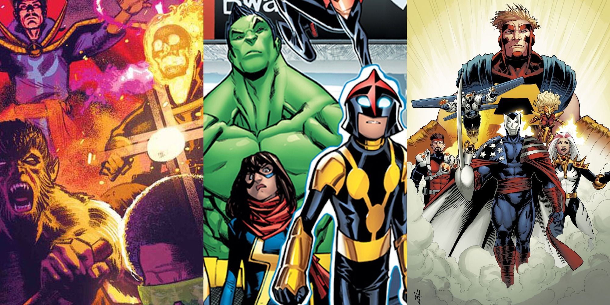 Image featuring the Marvel Teams Midnight Sons, Thunderbolts, Champions