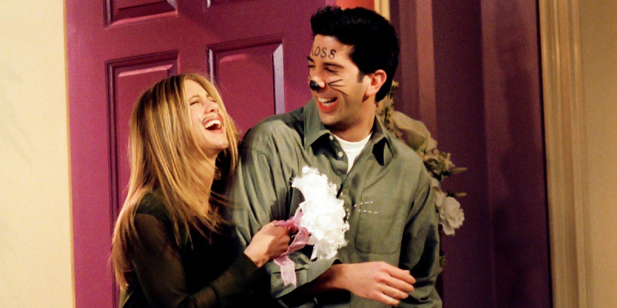 Ross and Rachel after getting married in Vegas