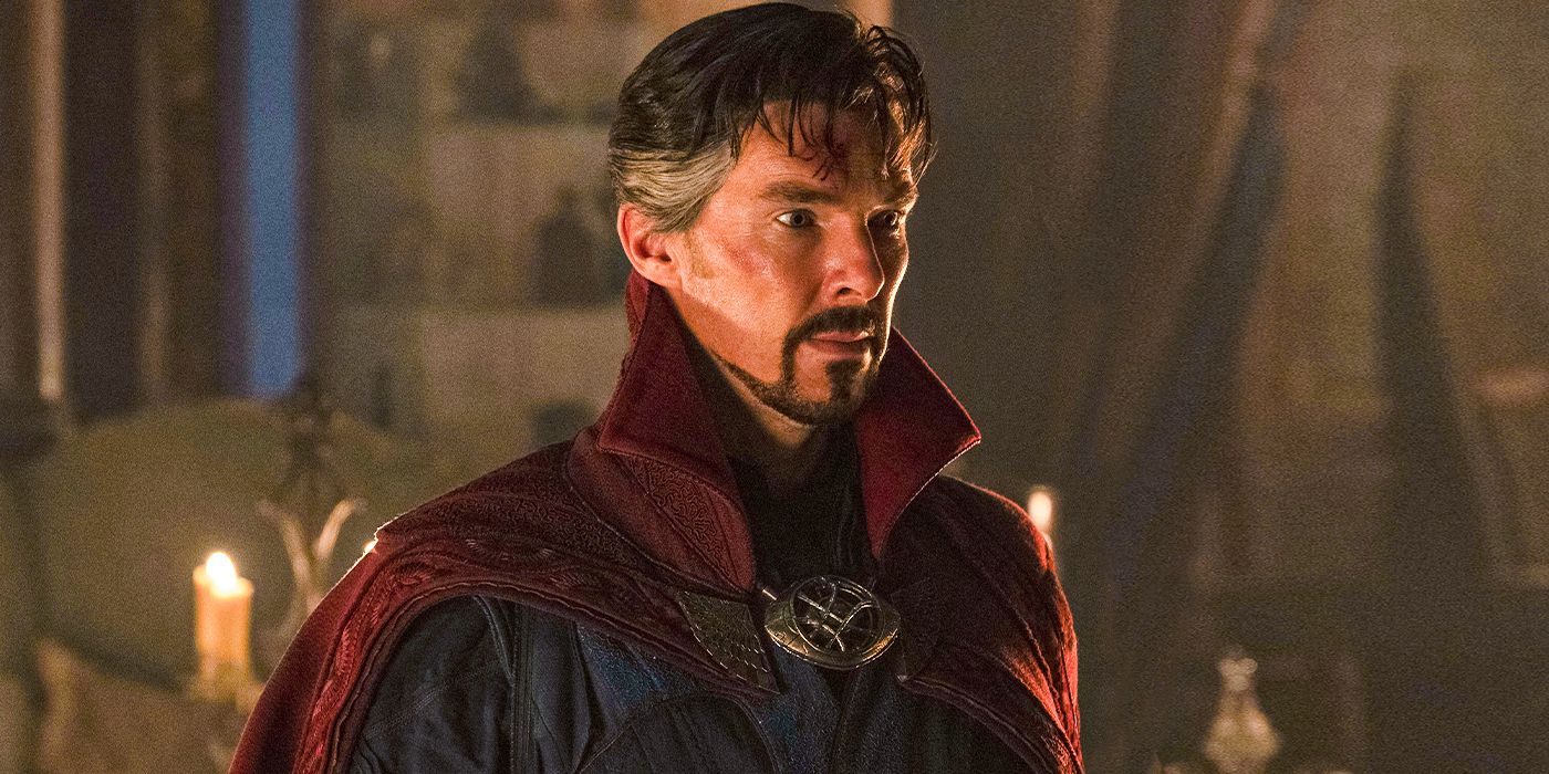 Doctor Strange looking intently at something off camera in Doctor Strange and the Multiverse of Madness.