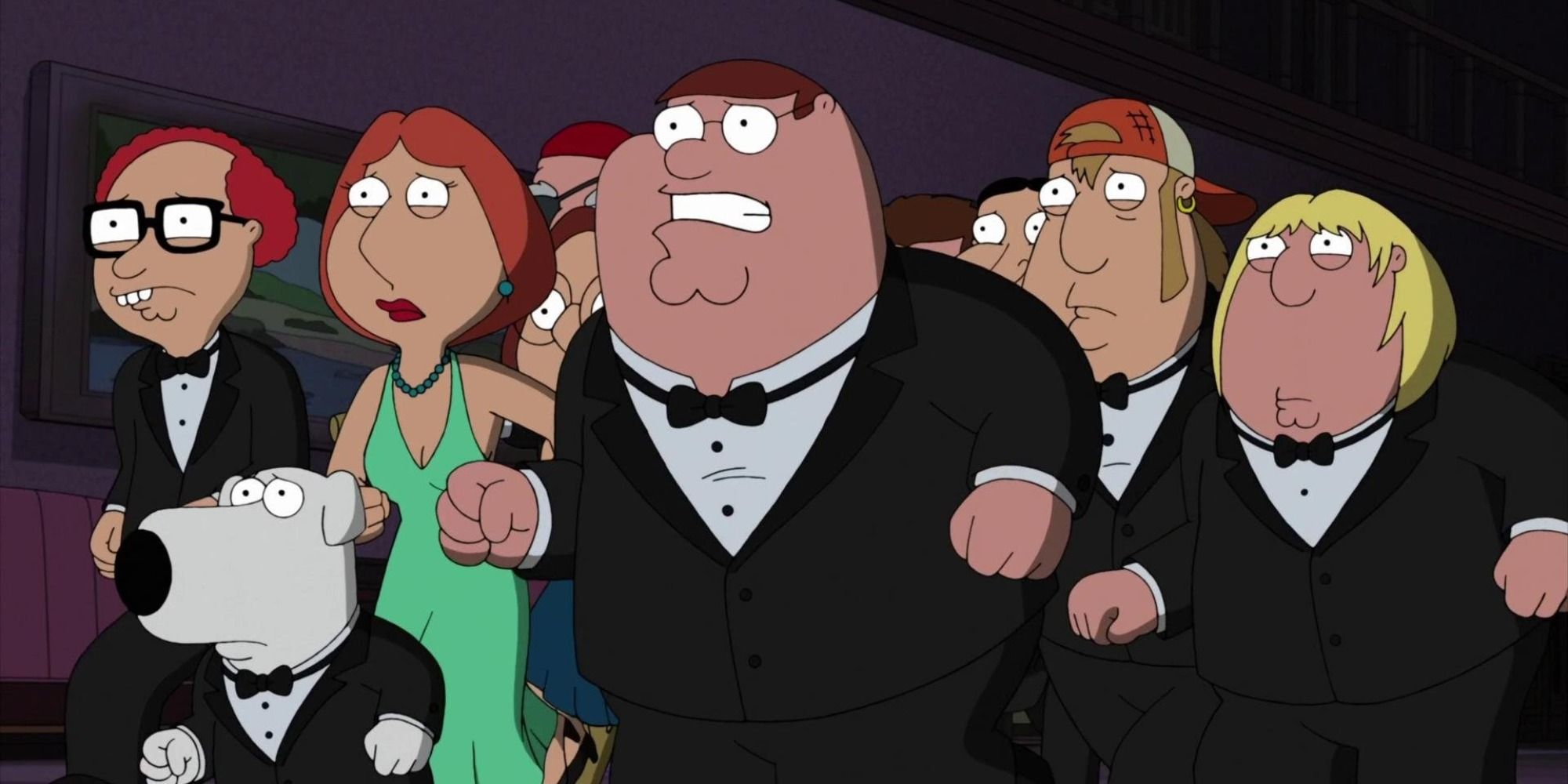 The Family Guy cast in suits