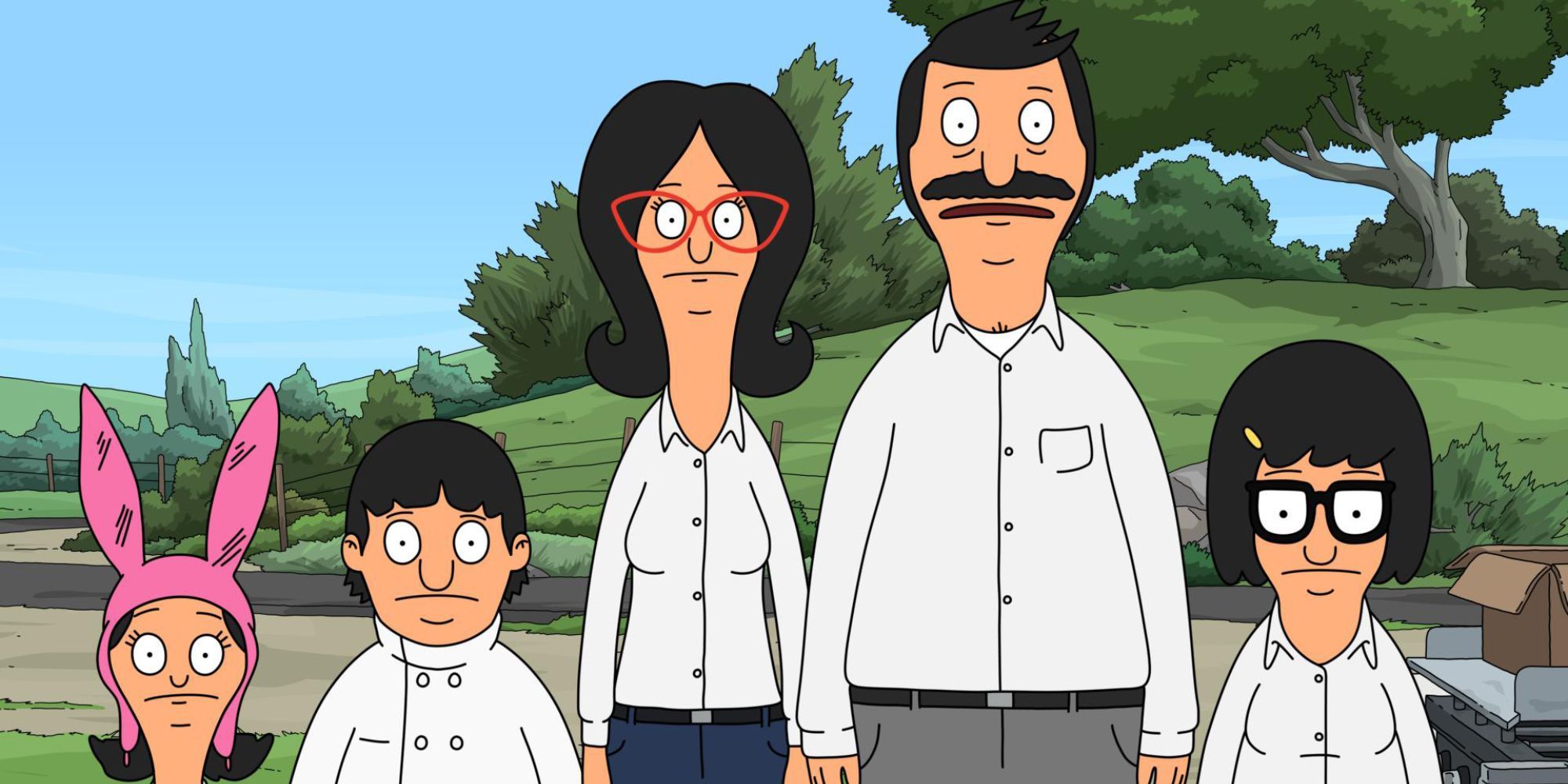 The Belchers catering a wedding in Bob's Burgers.